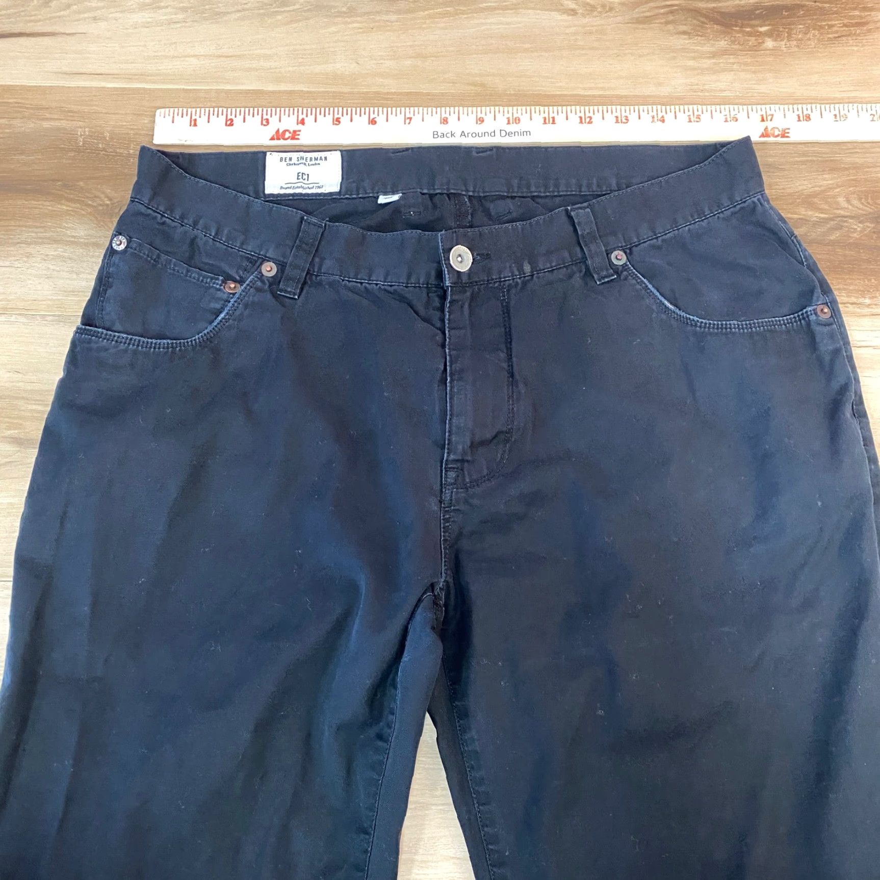 Ben Sherman Ben Sherman EC1 Skinny Fit Trousers Mens 34 x 34 Black 5-Pocket Chino Pants Slim Fit Workwear Casual Shirt? Size US 34 / EU 50 - 2 Thumbnail
