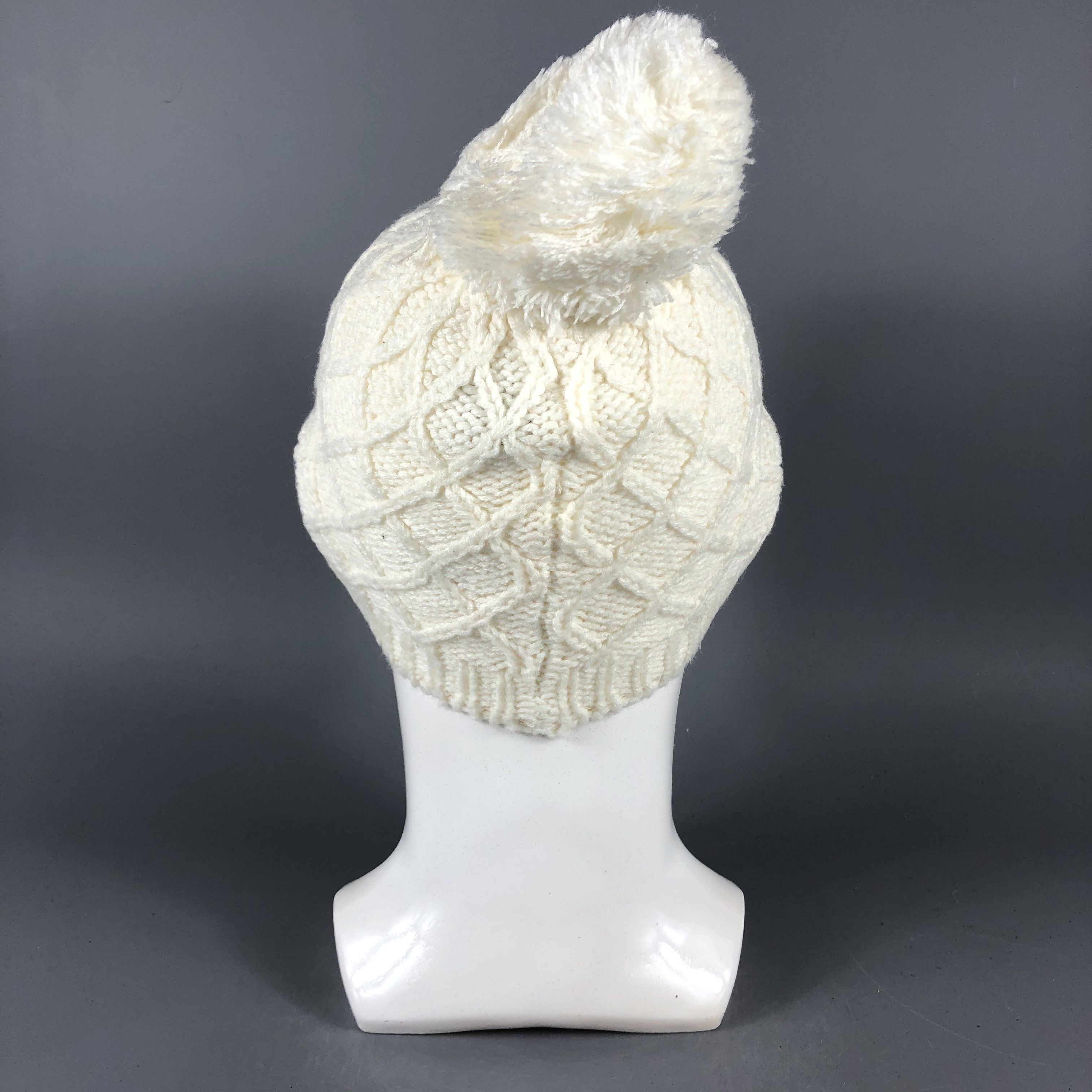 Aran Isles Knitwear × Vintage Womens Aran Isle PomPom Beanie Snow Hat Snow Cap -D819 Size ONE SIZE - 2 Thumbnail