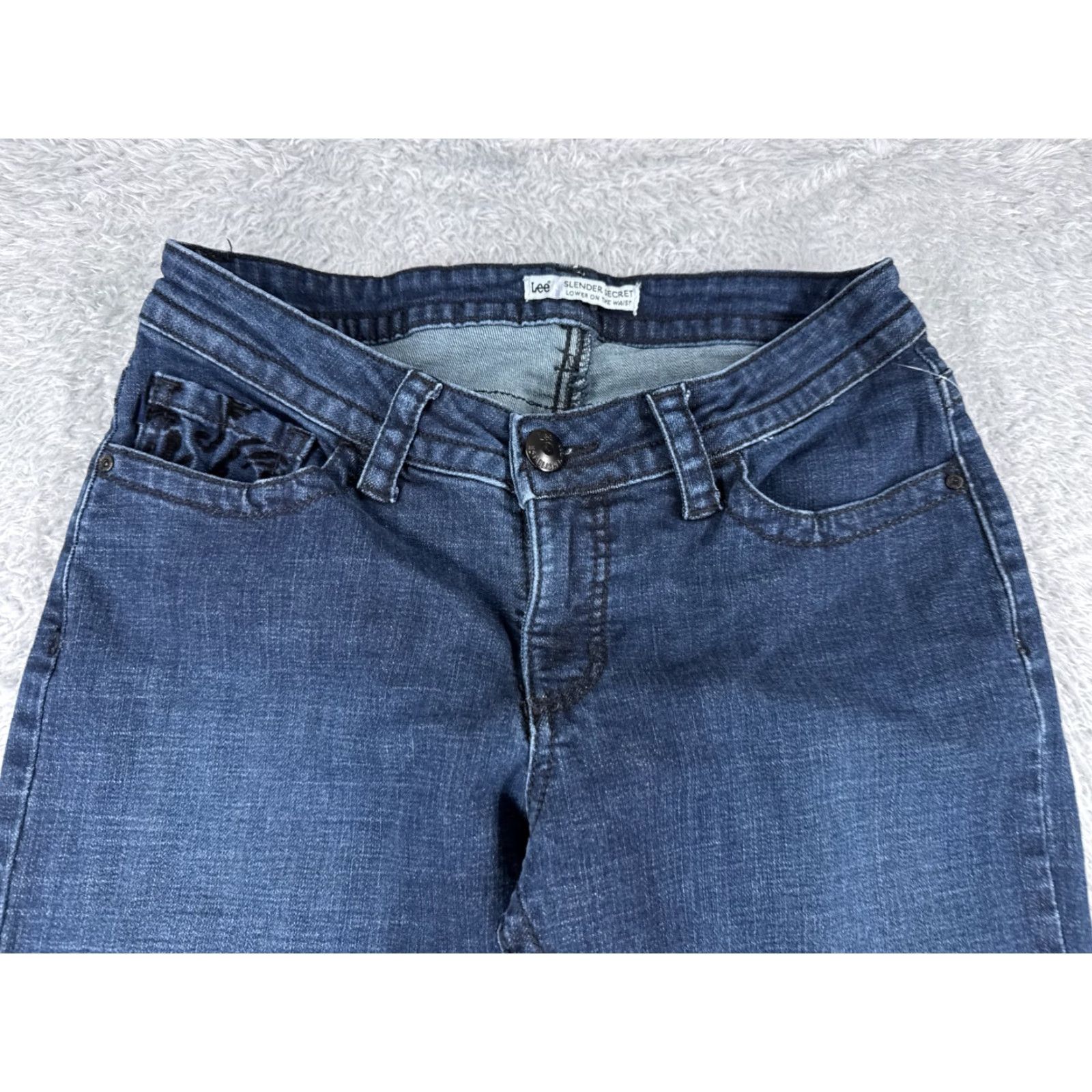 Lee Lee Jeans Women 8 Blue Denim Bootcut Slimming Secret Slender 27x30 Cotton Cotton Blend 5-Pocket Western Southwestern Cowboy Jeans Mens? Wait. Size 30" / US 8 / IT 44 - 4 Thumbnail