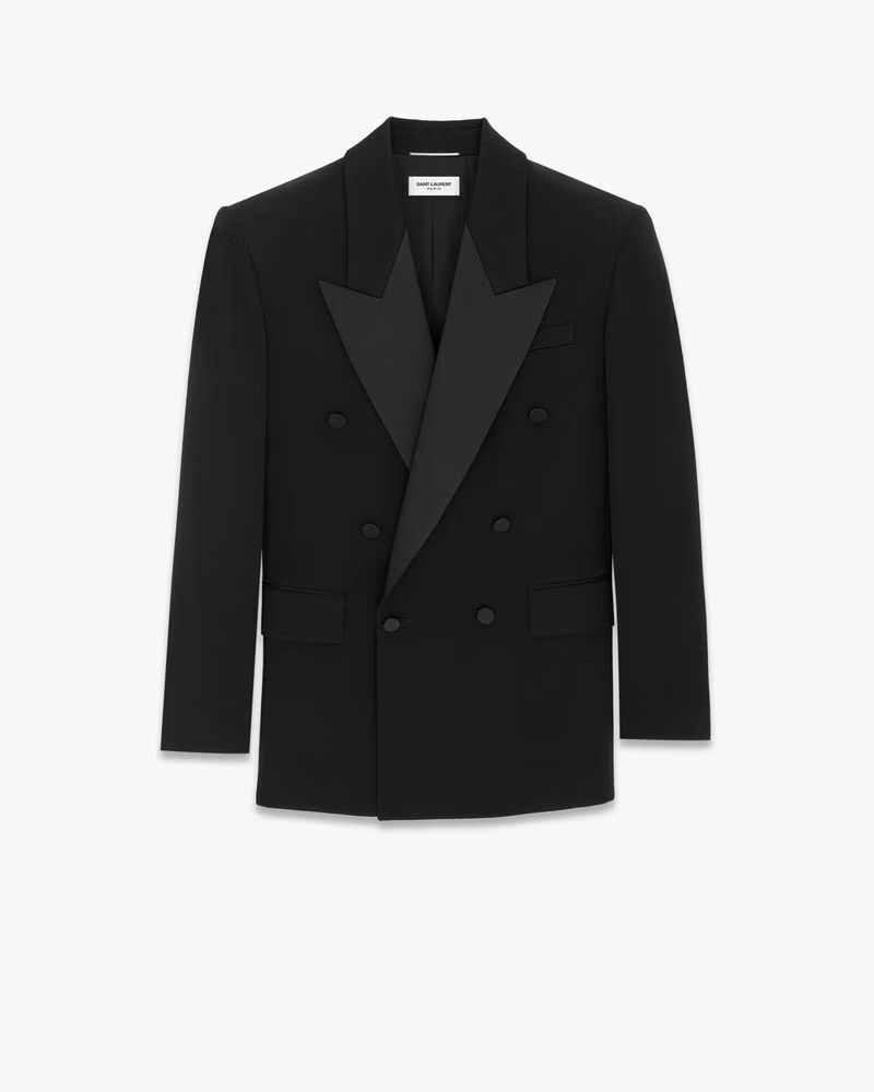 Saint Laurent Paris o1bcso1str1124 Oversized Tuxedo Jacket in Black Size S / US 4 / IT 40 - 1 Thumbnail