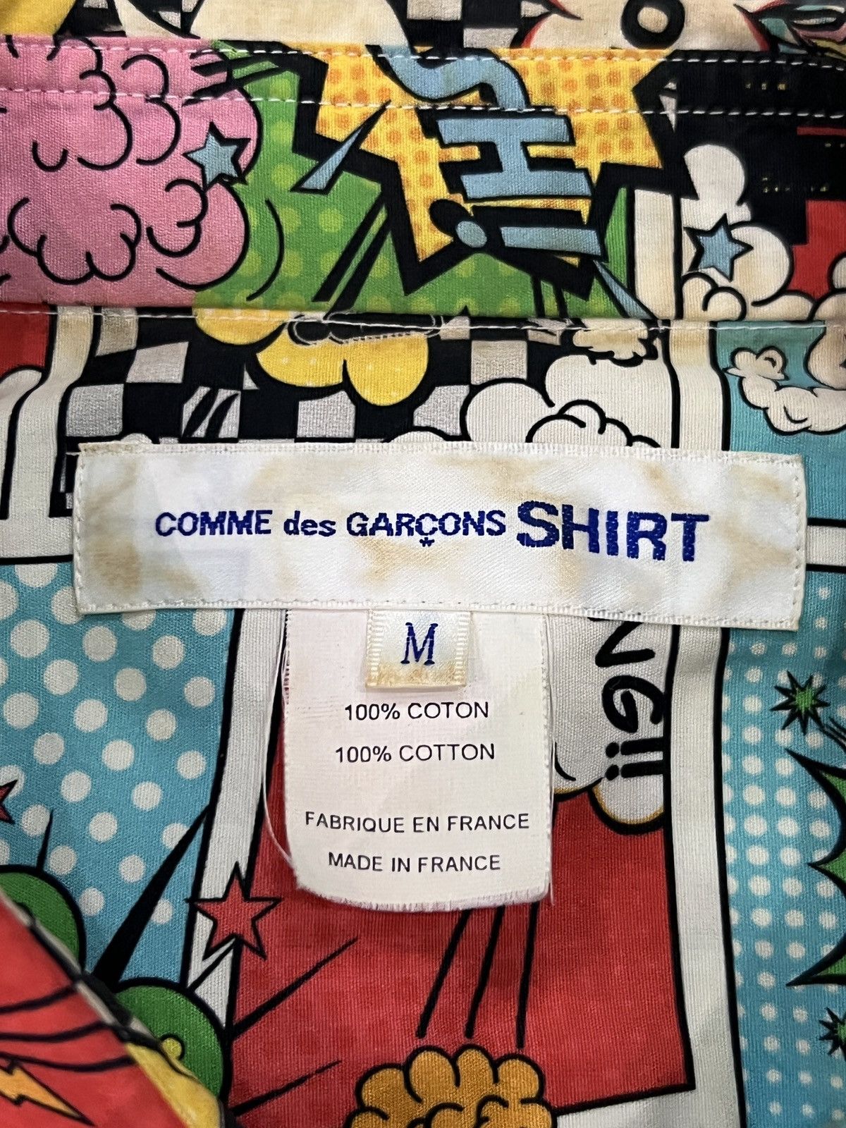 Comme des Garcons SHIRT Comme des Garçons SHIRT Comic Print Patchwork Shirt Size US M / EU 48-50 / 2 - 19 Thumbnail