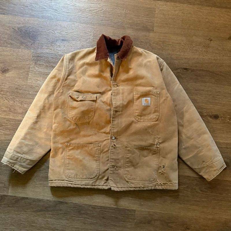 Carhartt Tan Worn Carhartt Detroit w/ Button Front Size US L / EU 52-54 / 3 - 1 Thumbnail