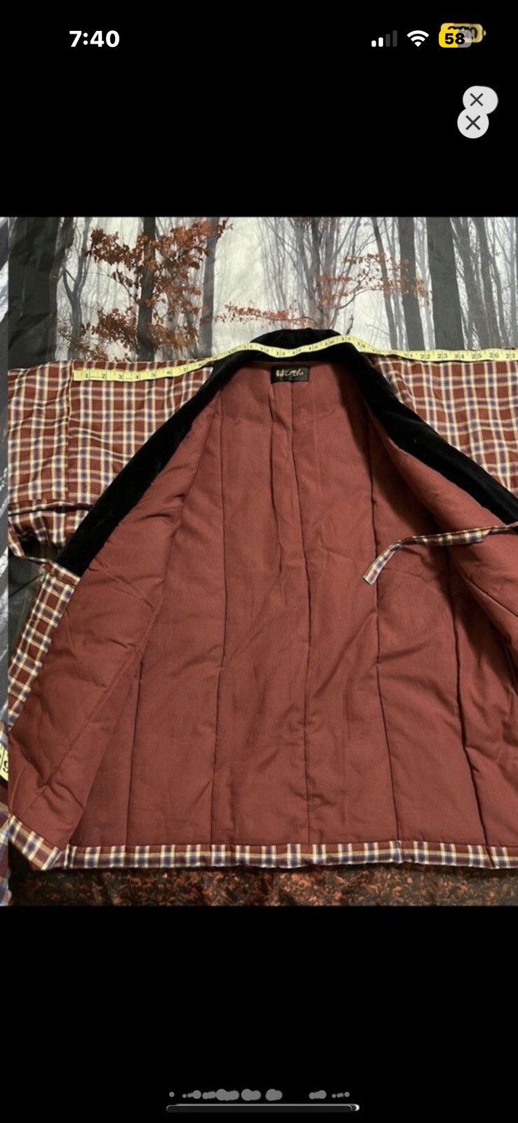 Vintage ***FINAL DROP***RARE 00s PLAID CHECKER DOWN KIMONO L Size US L / EU 52-54 / 3 - 11 Thumbnail