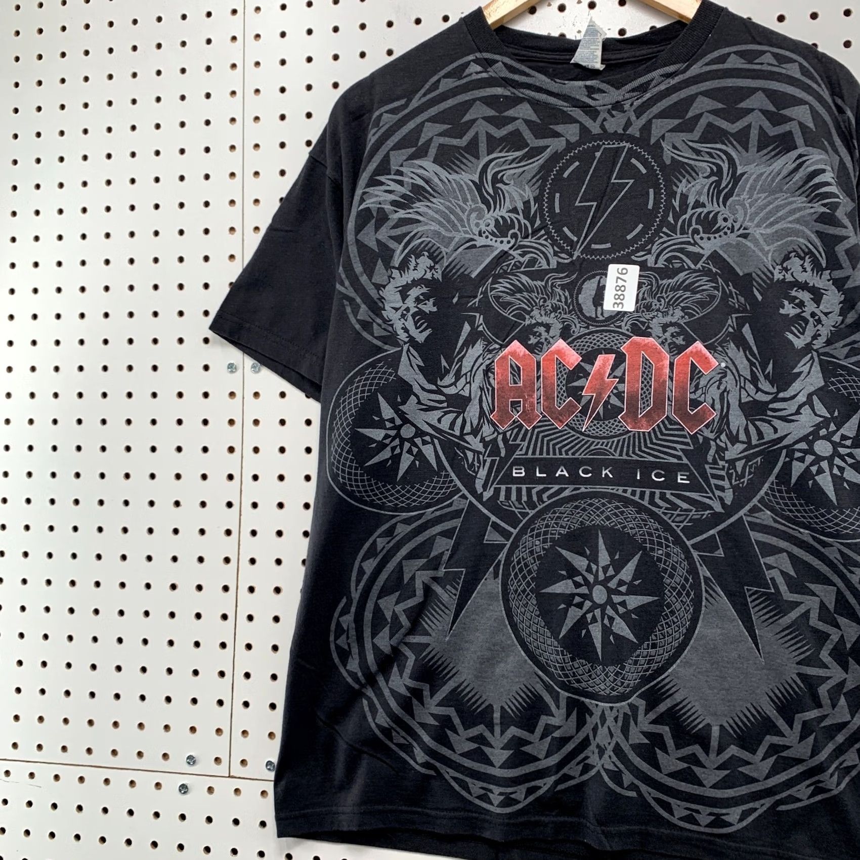 Delta VINTAGE ACDC Black Ice Aop Shirt Mens Large Black All Over Print Music Band Size US L / EU 52-54 / 3 - 3 Thumbnail