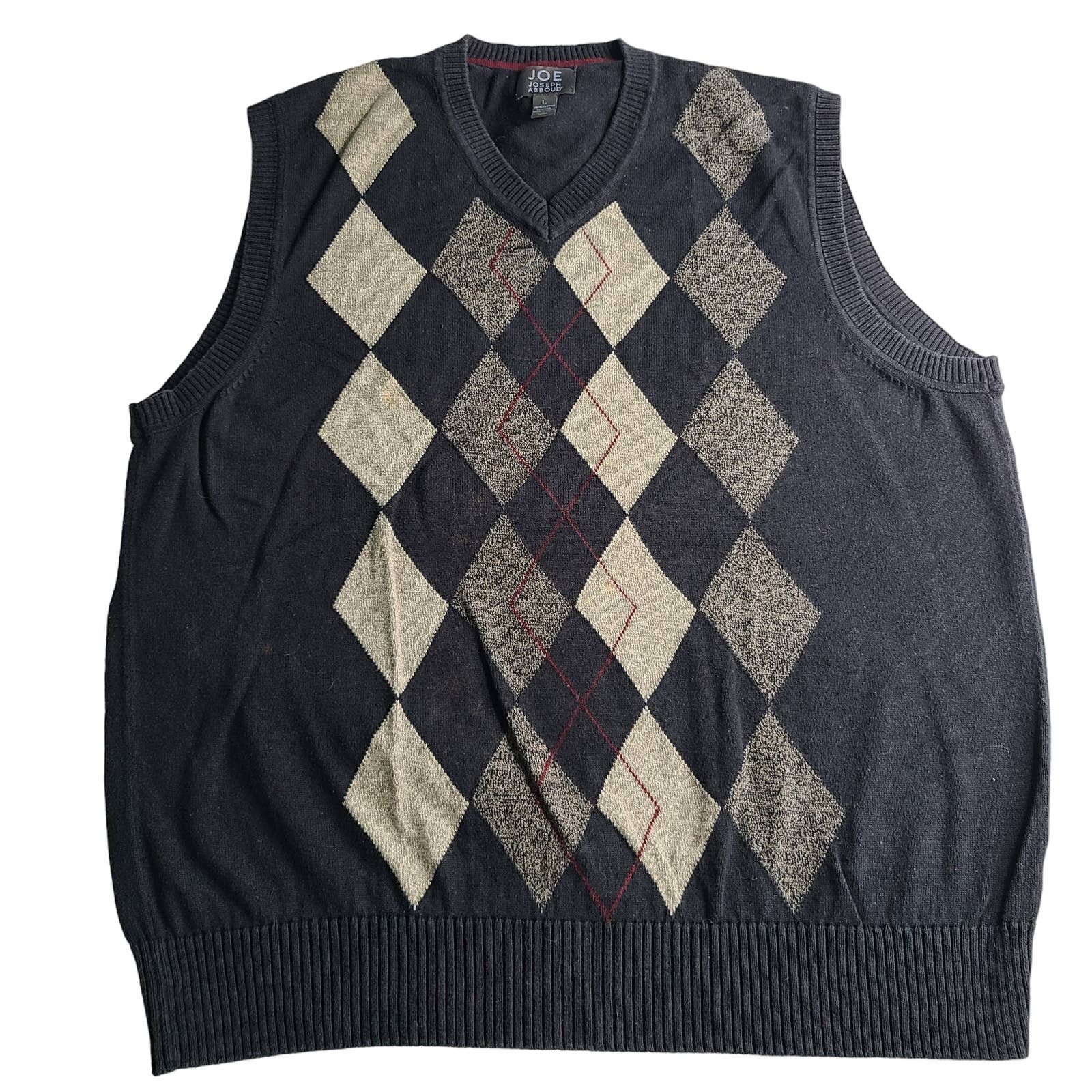 Joseph Abboud Joe Joseph Abboud Charcoal Gray Sweater Vest Argyle L Grailed