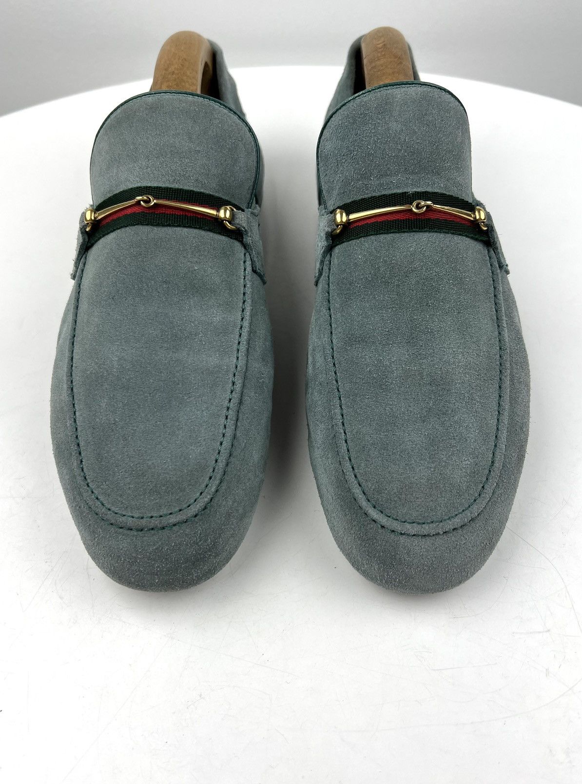 Gucci GUCCI Loafers Suede Slip Ons Shoes HORSEBIT Web Stripe Blue Size US 9.5 / EU 42-43 - 8 Thumbnail
