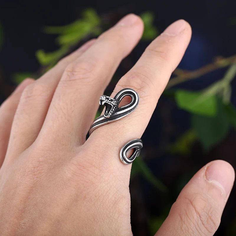 Japanese Brand × Jewelry × Vintage Stainless Steel Gothic Snake Ring Size ONE SIZE - 6 Thumbnail