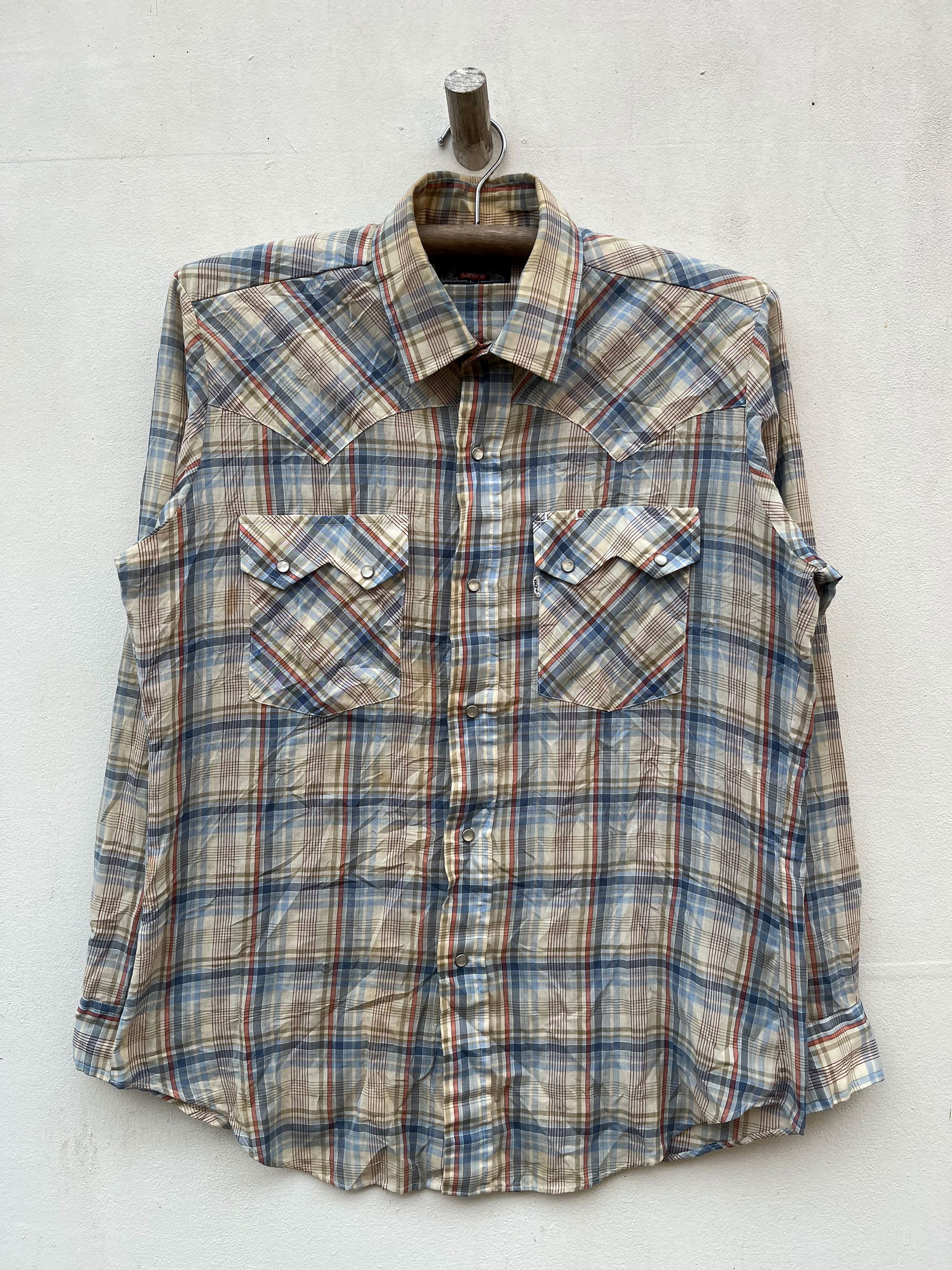 Other True Vintage Levis BiG E Pearl Snap Western Long Sleeve Size US L / EU 52-54 / 3 - 1 Thumbnail