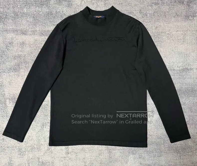 Louis Vuitton Louis Vuitton Monogrammed Embroidered Solid Crew Neck Pull Size US XL / EU 56 / 4 - 1 Thumbnail