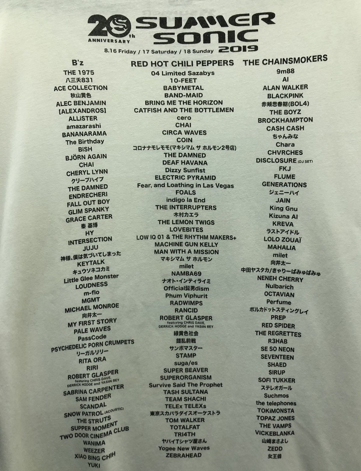Band Tees 20th Anniversary Summer Sonic August 2019 T-Shirt Size US XXL / EU 58 / 5 - 4 Thumbnail