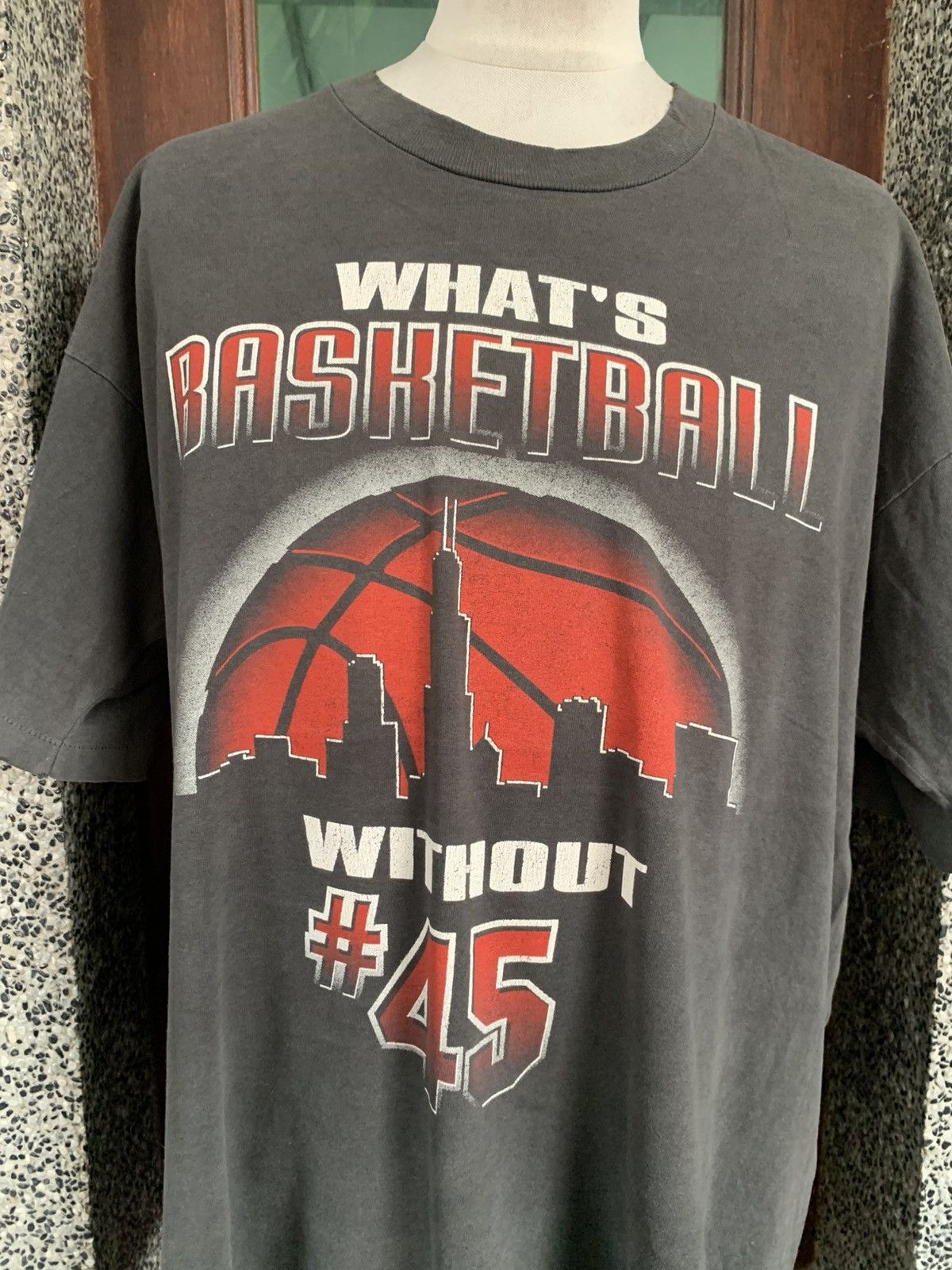 NBA × Salem Sportswear × Vintage Vintage 90s Whats Basketball Without #45 Jordan Bulls Tees Size US XL / EU 56 / 4 - 2 Thumbnail