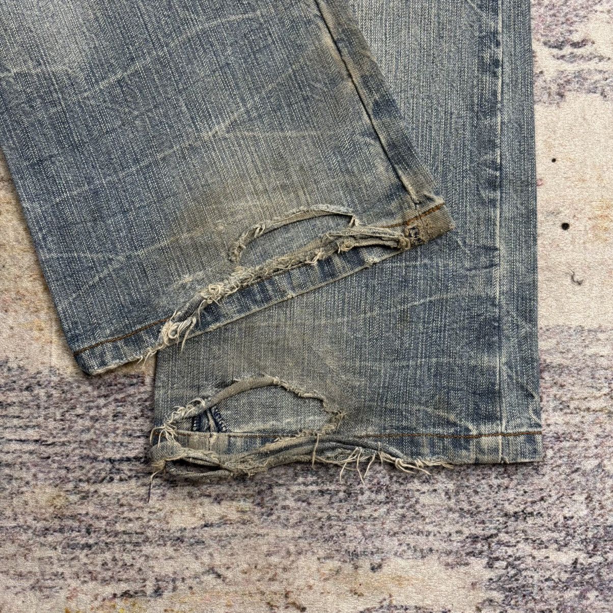In The Attic In the attic patches crust punk flared jeans vkei style Size US 31 - 12 Thumbnail