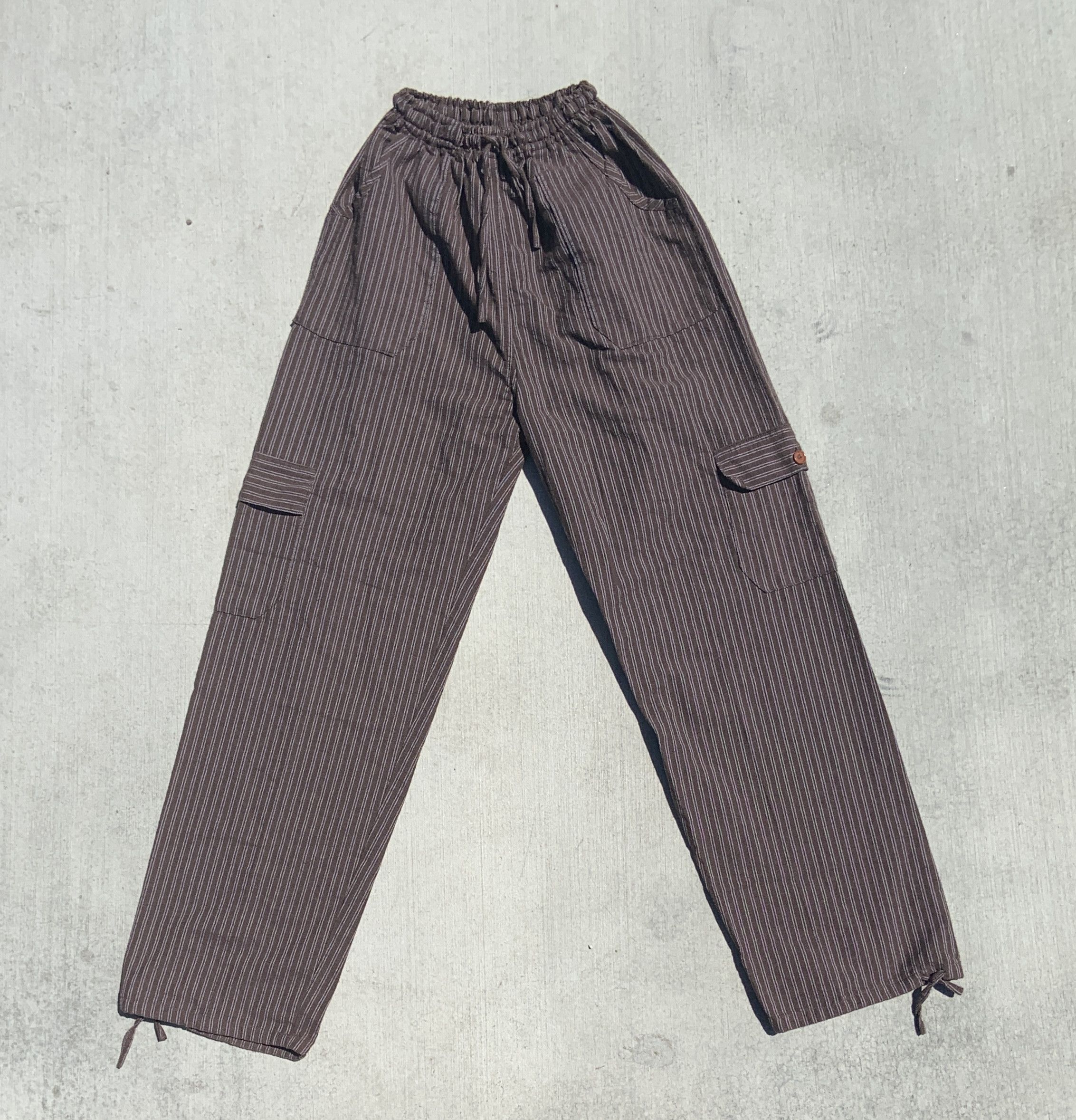Other Lightweight High Waisted Striped Flow Pants DEEP POCKETS Size 32" / US 10 / IT 46 - 1 Thumbnail