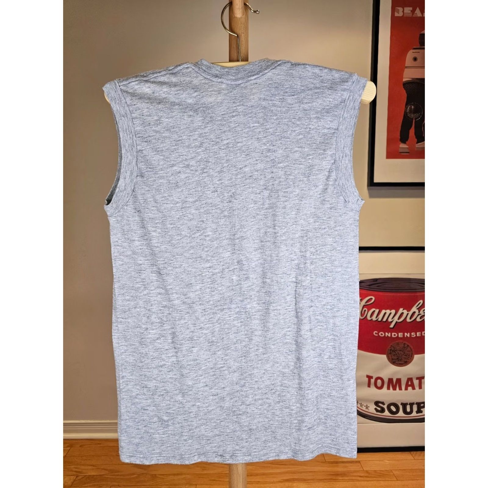 Vintage MUSCLE T-Shirt Sleeveless Gray 90's Vintage Pocket Selvedge Size L Mens Confirms But Fit M - Shirt - Cotton - Regular - Gray - 90s - Mens Size US L / EU 52-54 / 3 - 6 Thumbnail