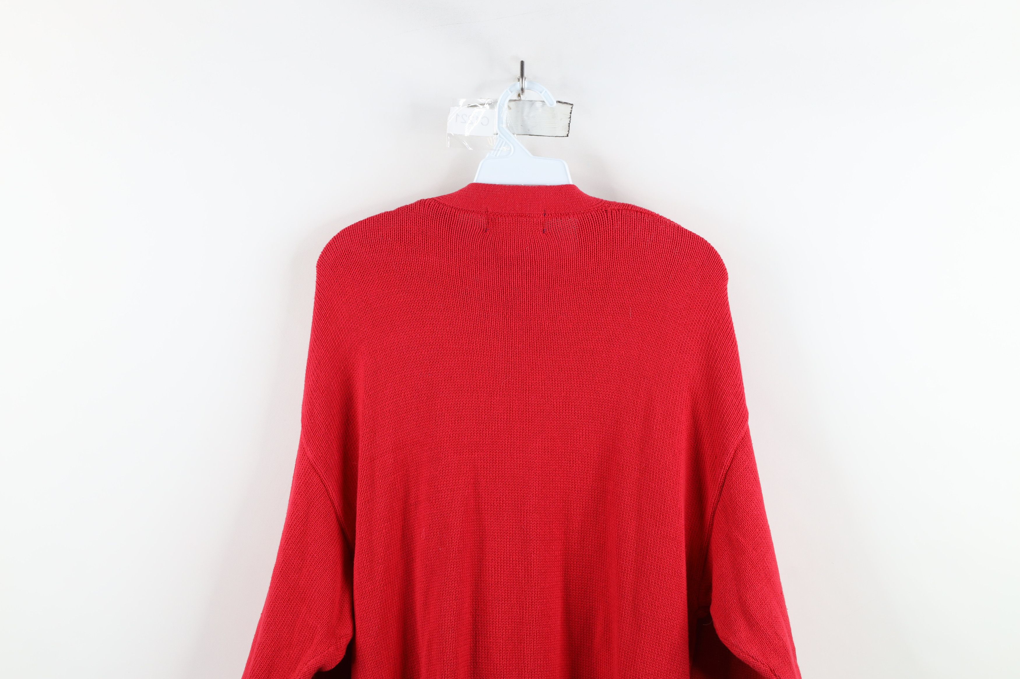 Vintage Vintage 90s Streetwear Oversized Knit Cardigan Sweater Red Size M / US 6-8 / IT 42-44 - 10 Thumbnail