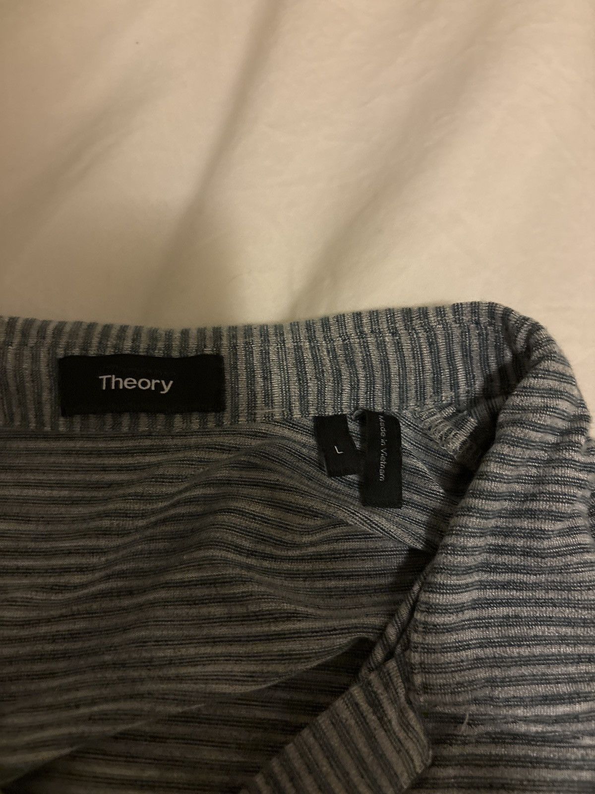 Theory Theory Teal Blue Striped Polo from 2000s Size US L / EU 52-54 / 3 - 2 Thumbnail