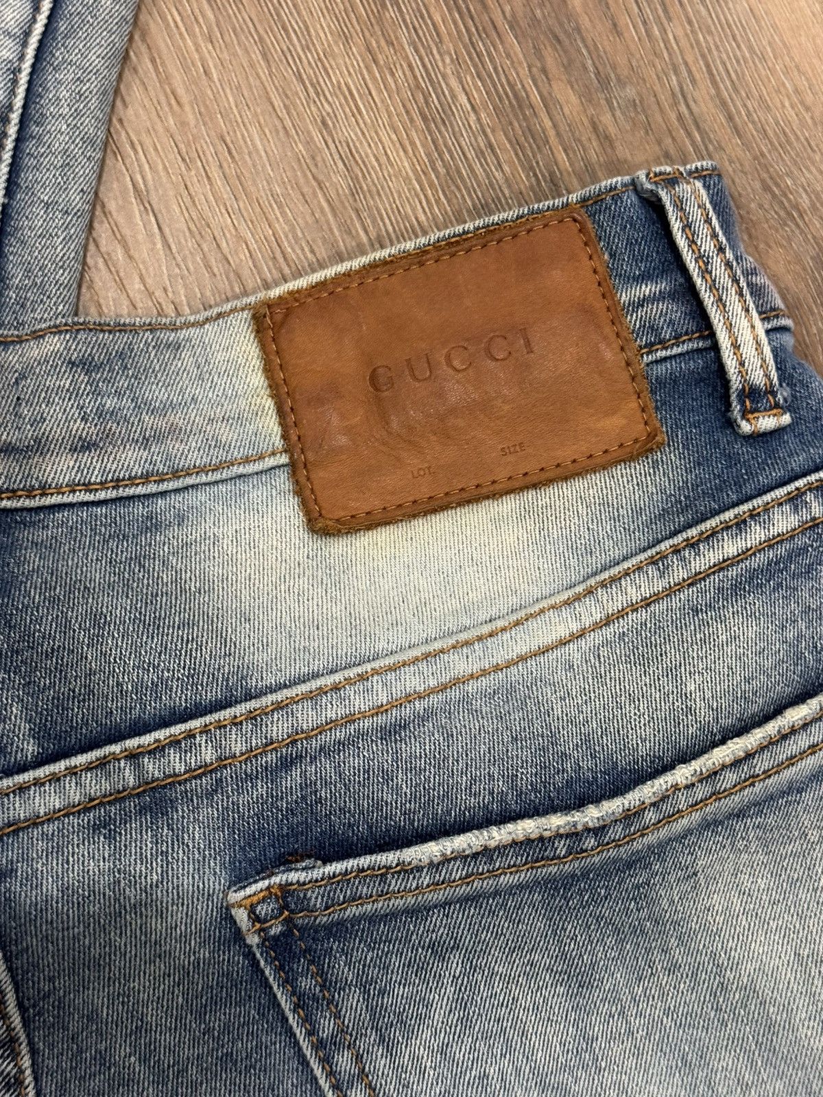 Gucci Gucci Light Wash Distressed Skinny Jeans Size US 30 / EU 46 - 6 Thumbnail