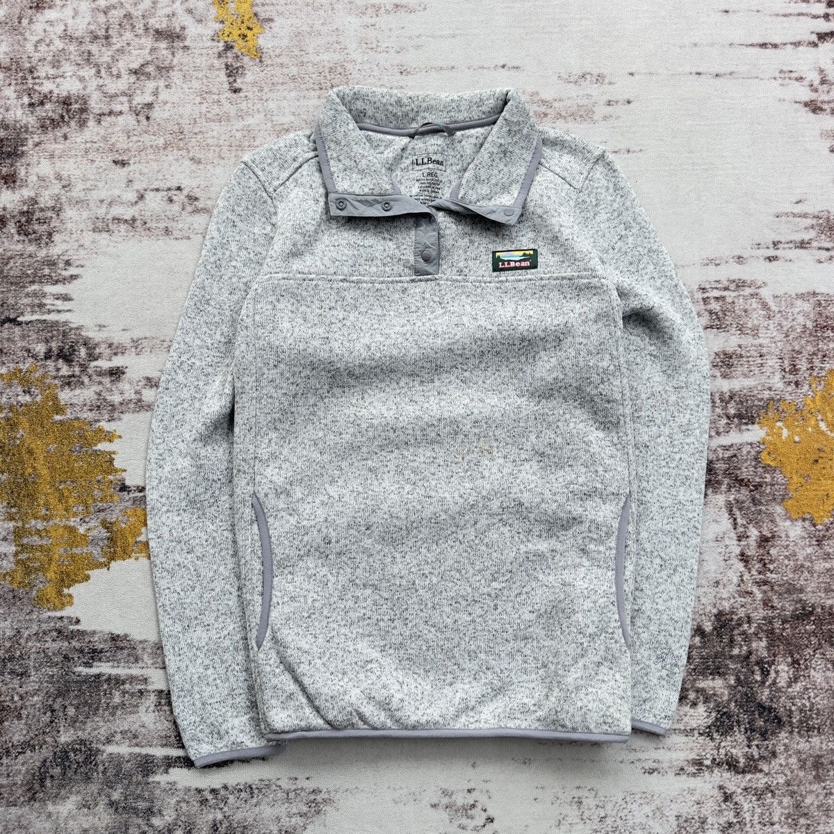 L.L. Bean L.L.BEAN FLEECE SNAP PULLOVER HEATHER GREY OUTDOOR Size US L / EU 52-54 / 3 - 1 Thumbnail