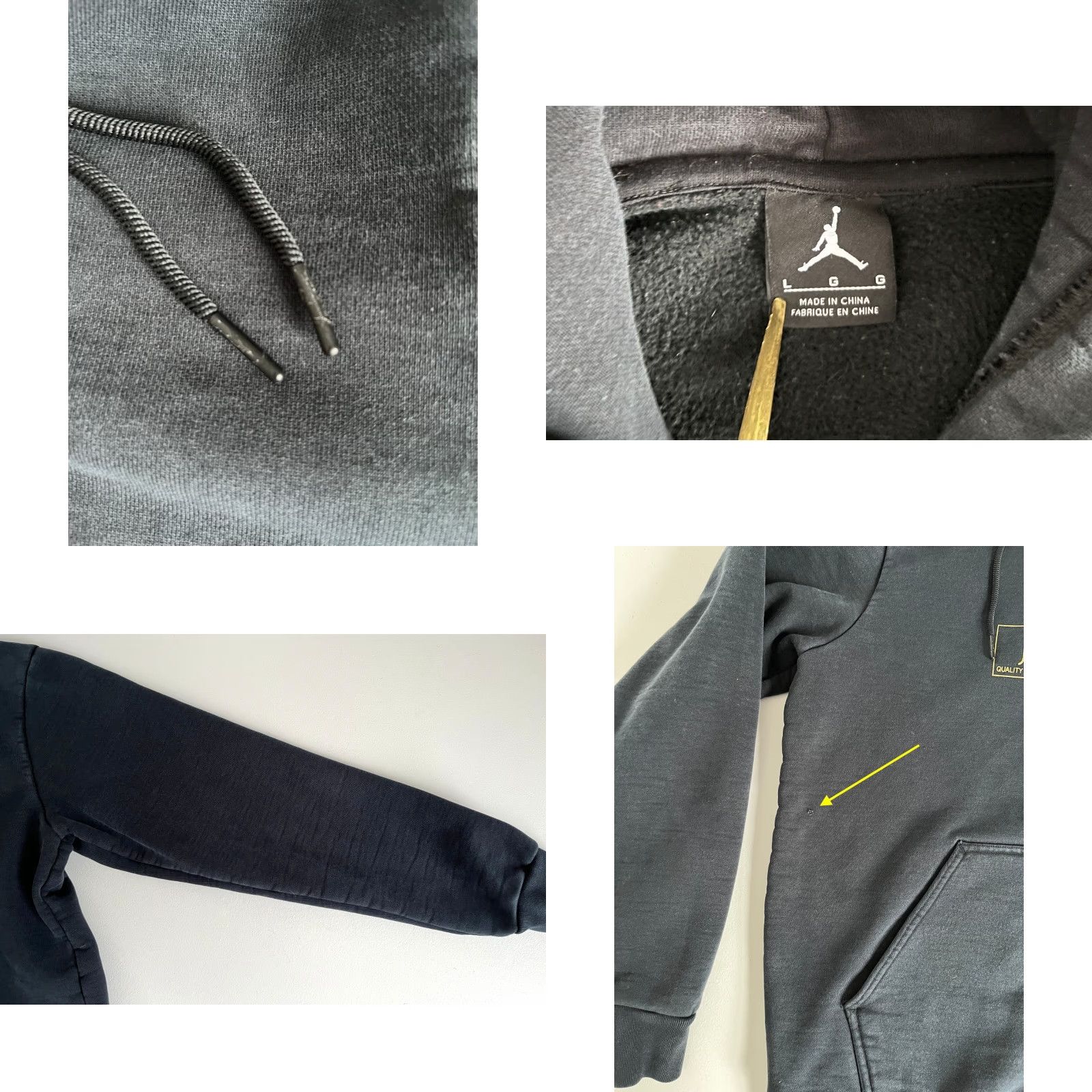 Jordan Brand VINTAGE OVO X Air Jordan Hoodie Men’s 886542-010 Black L Jumper Pullover Logo Pockets Hooded Sweatshirt Size US L / EU 52-54 / 3 - 8 Thumbnail