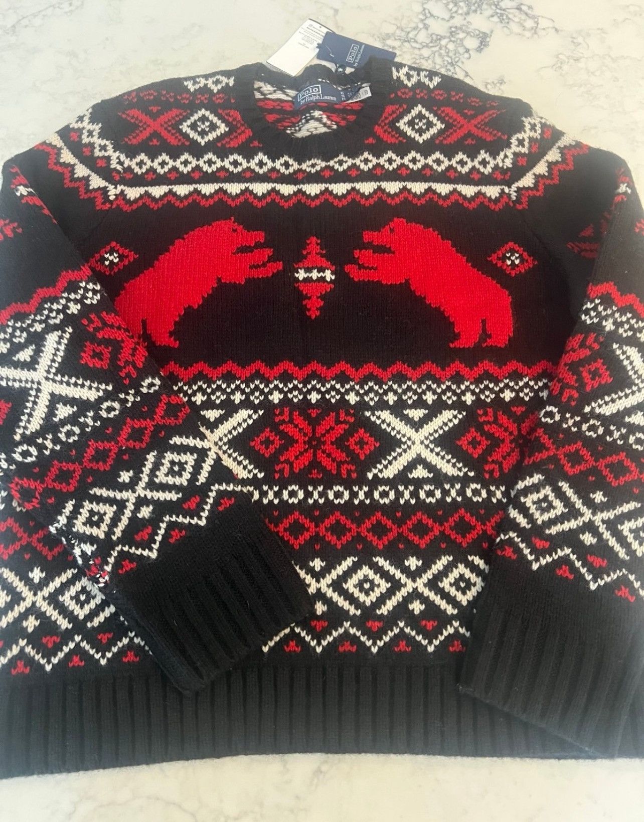 Polo Ralph Lauren POLO RALPH LAUREN Men Polar Bear Fair Isle Wool Sweater XL Size US XL / EU 56 / 4 - 2 Thumbnail