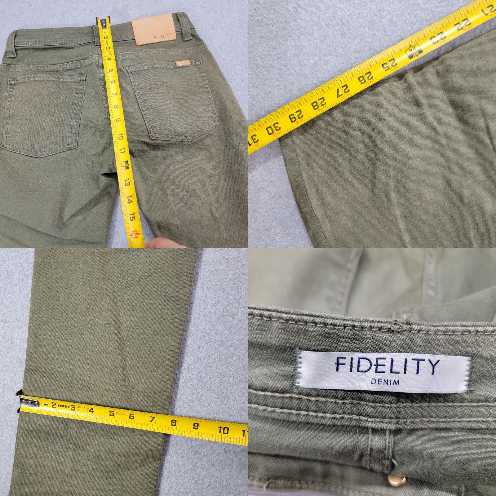 Vintage Fidelity Denim Jeans Mens 30 Slim Straight Karma Olive Jimmy Zip Fly 5-Pocket Made USA Mens Size US 30 / EU 46 - 8 Thumbnail