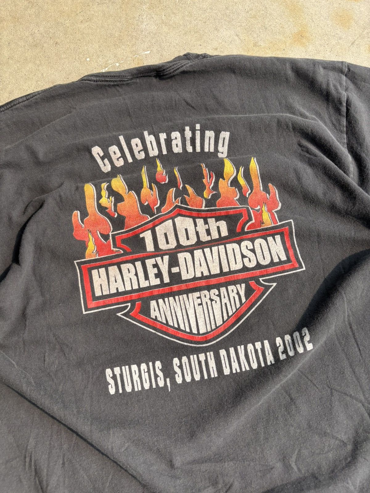 Harley Davidson Vintage 2000s Black Hill Sturgis Harley Davidson Faded Tee Size US XL / EU 56 / 4 - 5 Thumbnail