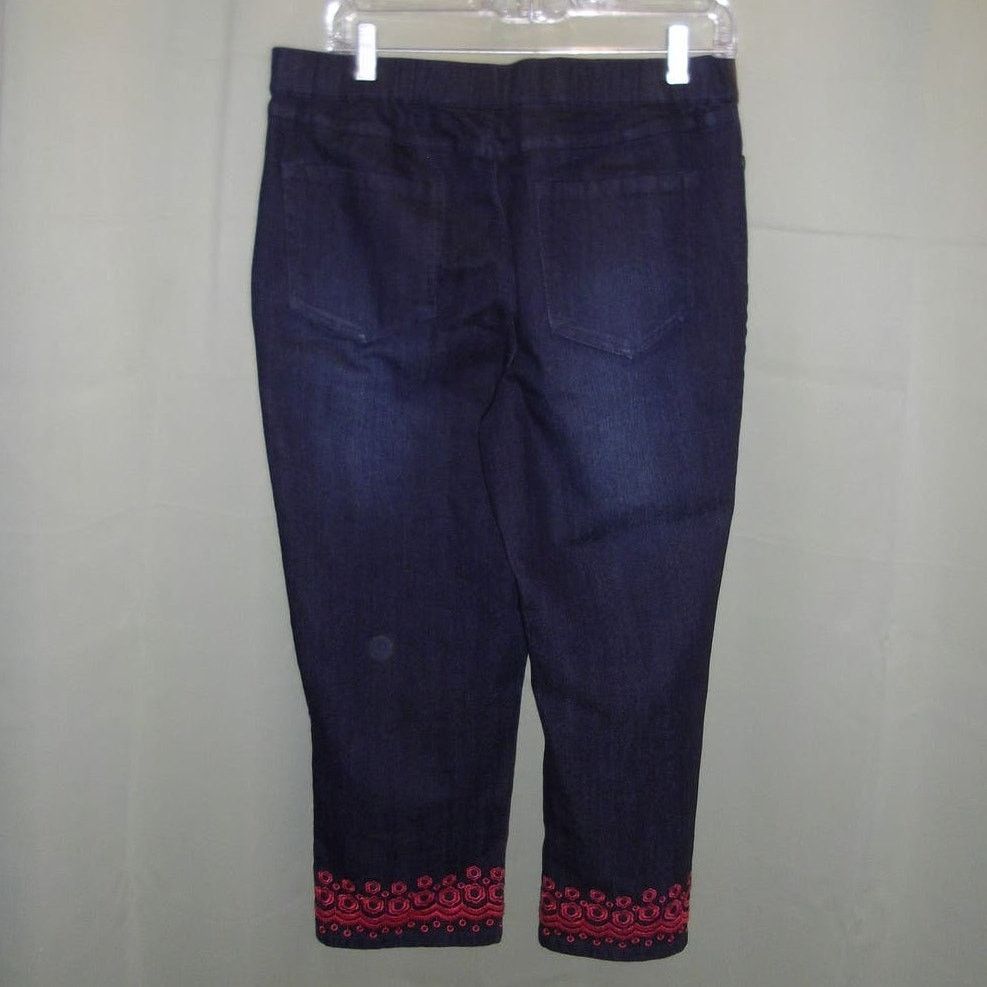 Other Denim & Company Embroidered Denim Stretch Capri Jeans 12 Size 34" / US 12 / IT 48 - 2 Thumbnail