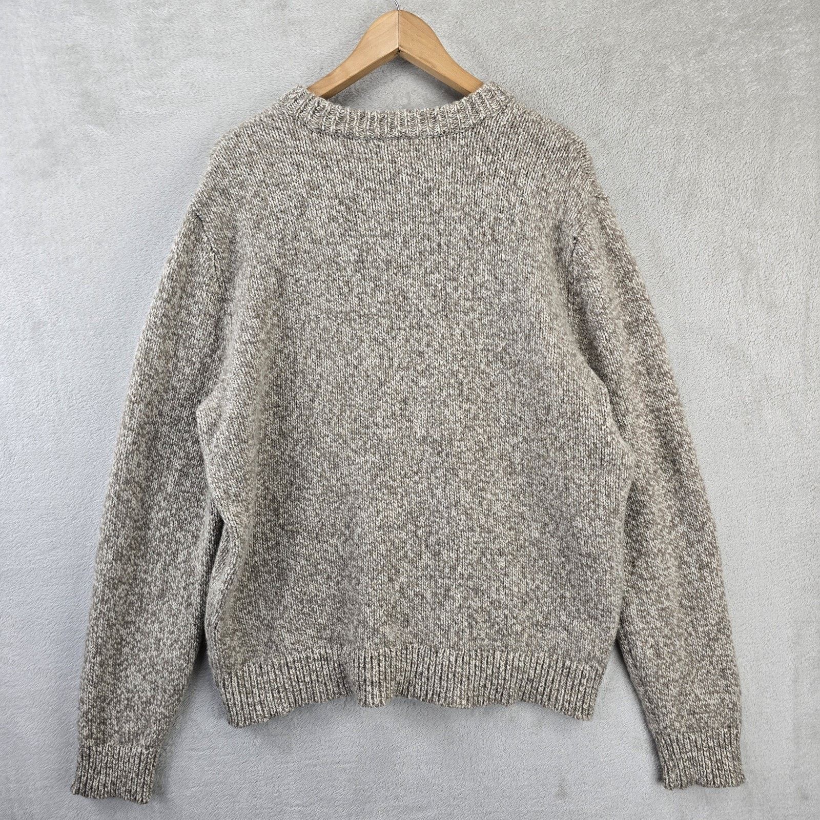 L.L. Bean L.L. Bean Mens Lambs Wool Sweater XL Oatmeal Ragg Knit Vtg Size US XL / EU 56 / 4 - 5 Thumbnail