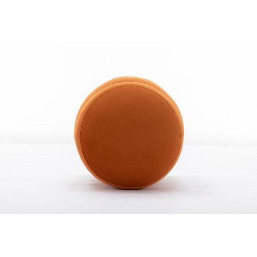 Designer × Homemade 006-Soft Velvet Round Ottoman Footrest Stool,Orange Size US L / EU 52-54 / 3 - 2 Thumbnail