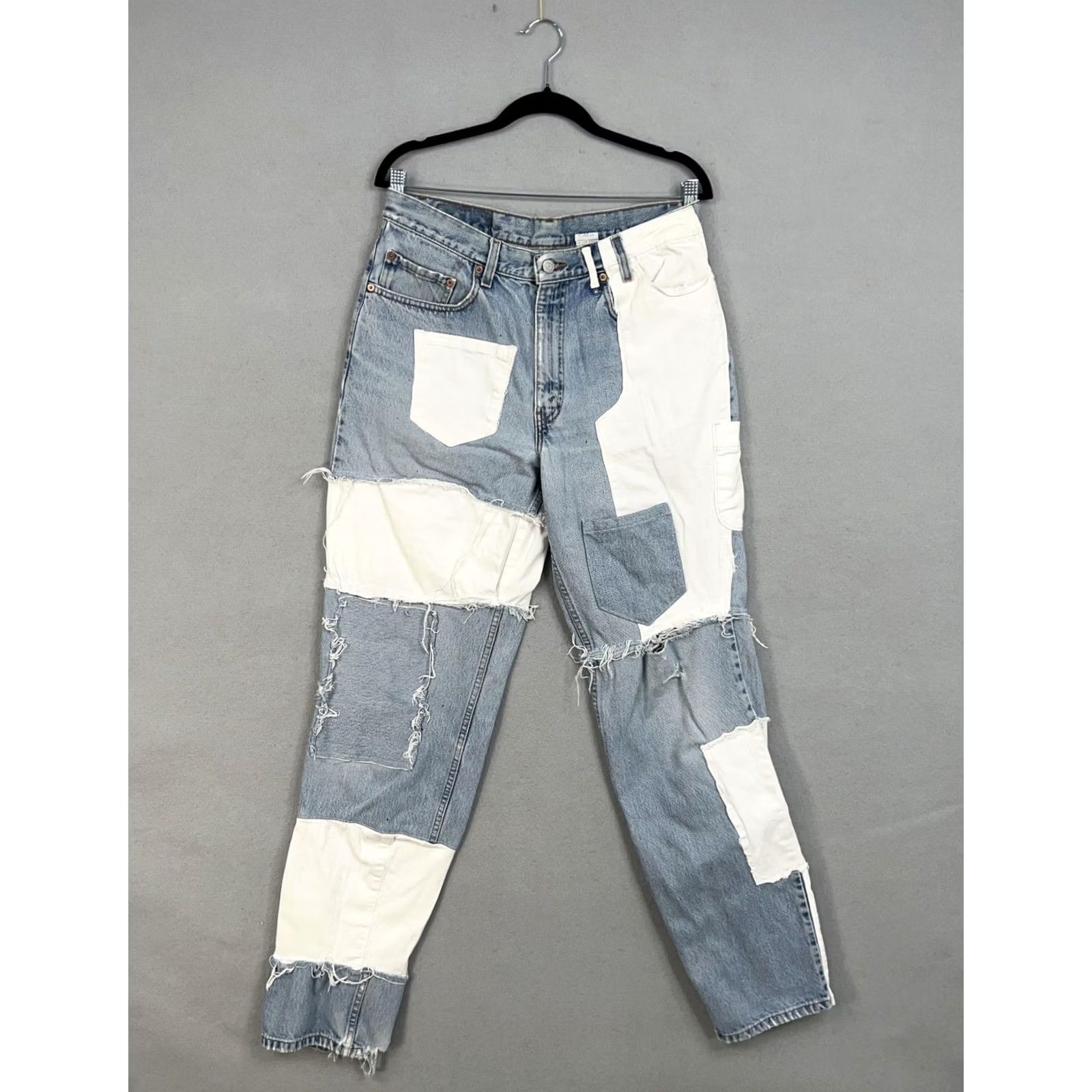 Levi's Vintage Levi'S Jeans - 34x36 - Denim Patchwork - Mid Rise - Blue - Upcycled 550 Size US 34 / EU 50 - 2 Thumbnail