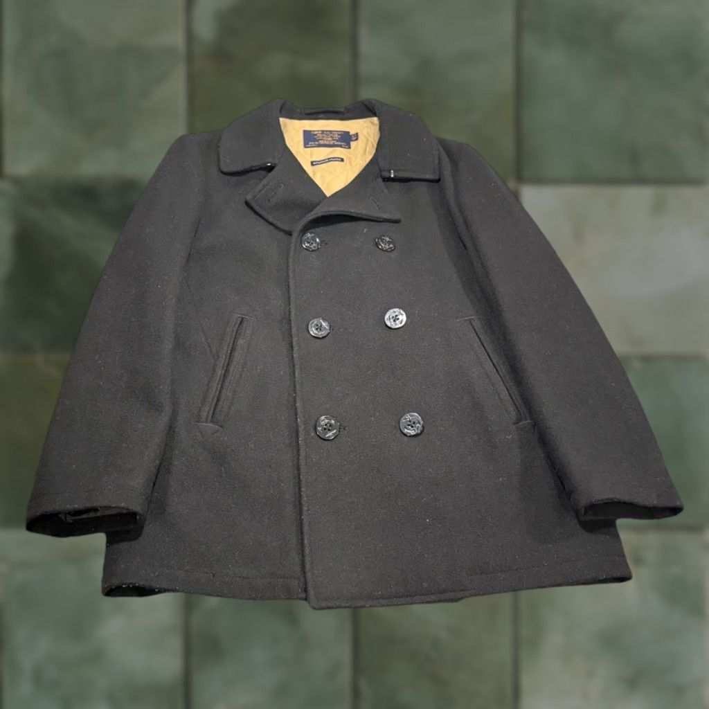 J.Crew J.Crew Peacoat Mens Large Tall Black Bayswater Stadium Cloth Wool Coat Size US L / EU 52-54 / 3 - 1 Thumbnail