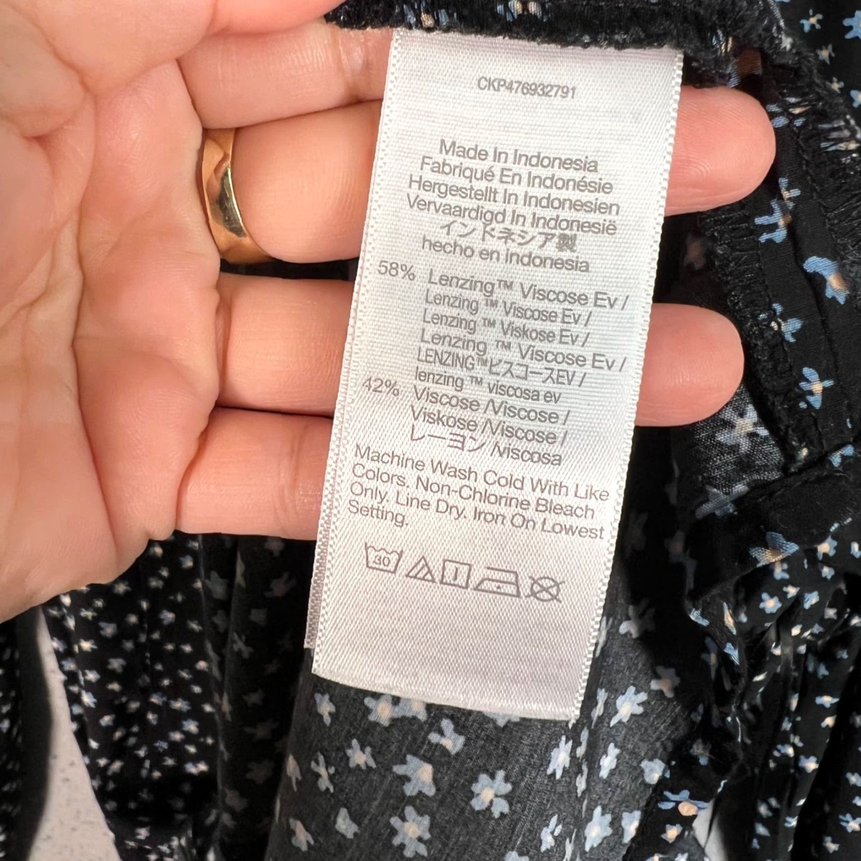 Madewell Madewell Womens Size 14 Long Sleeve Floral Dress Black - Mini Dress, Viscose Polyester, Ruffle, Casual, 14, Black, Flower, Spring Summer Fall Womens Size XL / US 12-14 / IT 48-50 - 4 Thumbnail