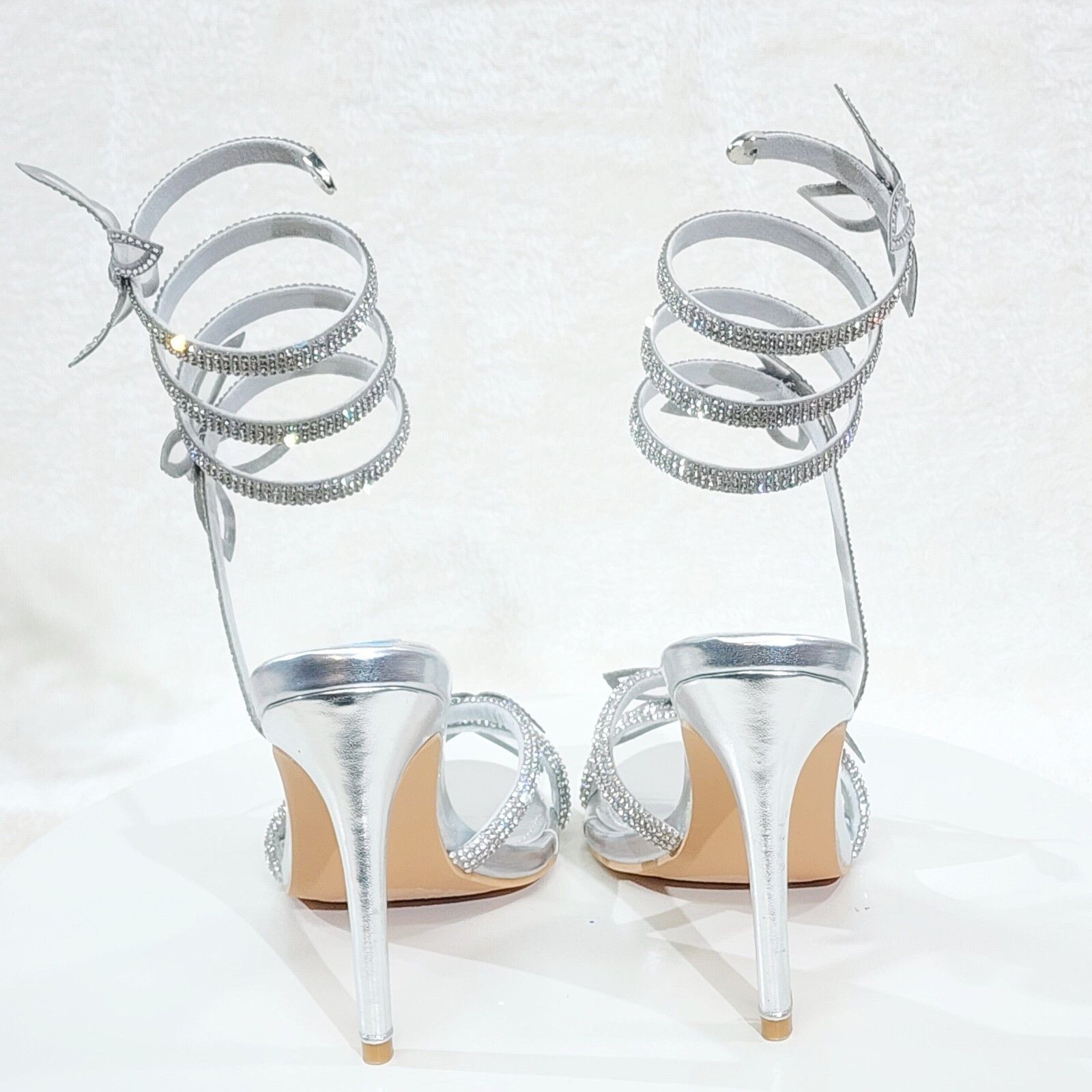 Other Fly Girl 2 Silver Upper Rhinestone Butterfly Wrap Strap 4" S Size US 9 / IT 39 - 5 Thumbnail