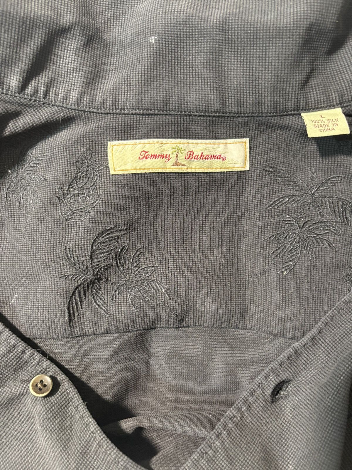 Tommy Bahama Tommy Bahama 100% Silk Textured Knit Embroidered Shirt Size US L / EU 52-54 / 3 - 7 Thumbnail