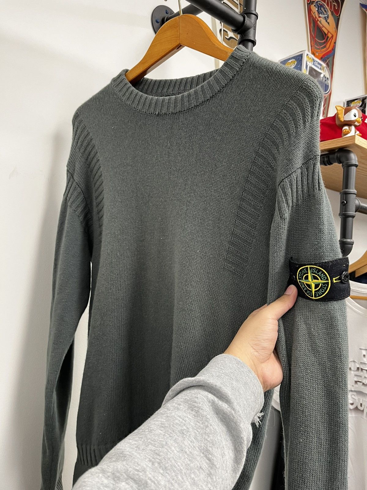 image of Stone Island Knitted in Green, Men's (Size Small)