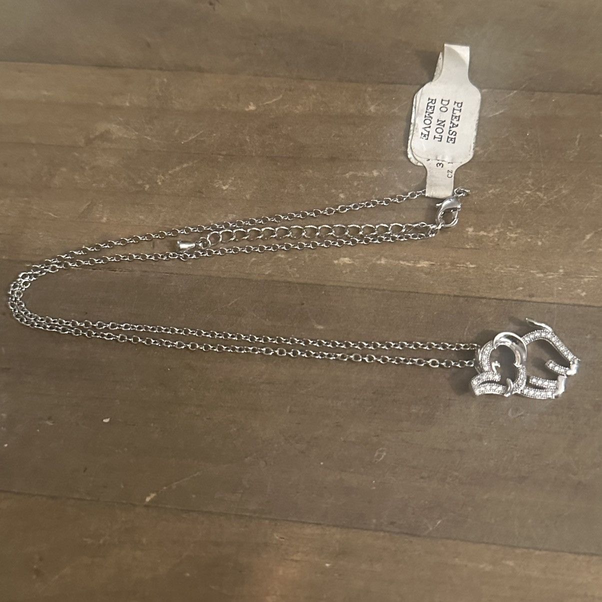 Other Silver tone Cubic Zirconia elephant pendant necklace Size ONE SIZE - 2 Thumbnail