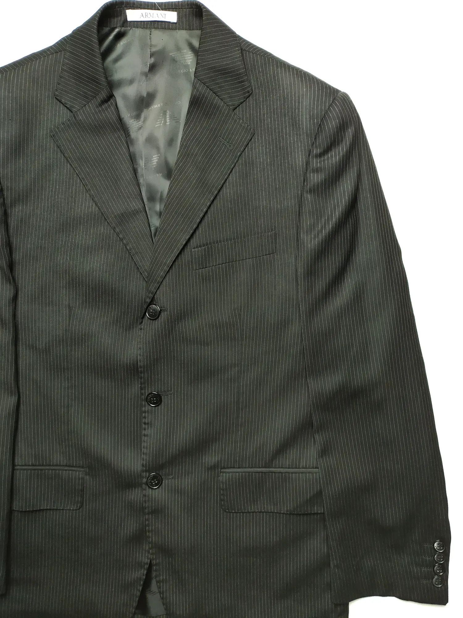 Armani × Giorgio Armani Armani Collezioni Striped classic Wool/Silk Blazer Size 50R - 2 Thumbnail