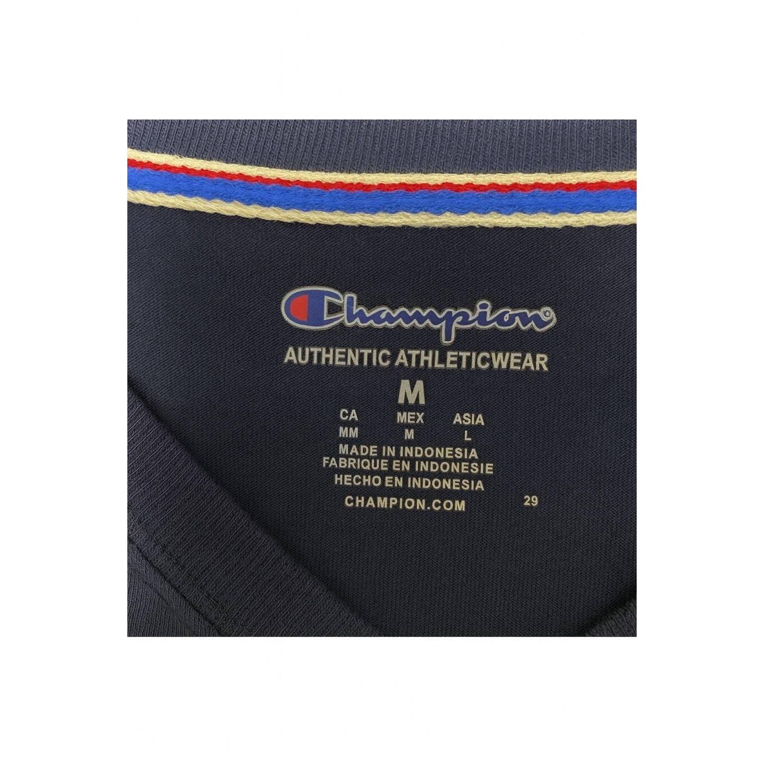 Champion Champion Navy Blue Striped Long Sleeve Athletic Top | Size M Size M / US 6-8 / IT 42-44 - 5 Thumbnail