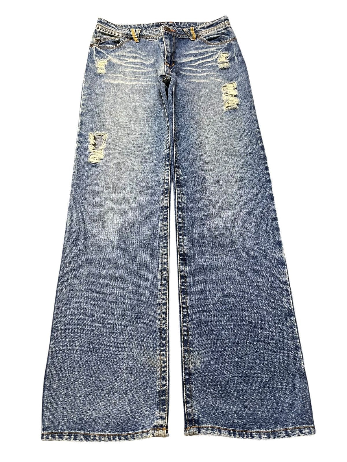 Japanese Brand Vintage Japanese Brand Blue Faded Distressed Loose Jeans Size US 30 / EU 46 - 1 Thumbnail