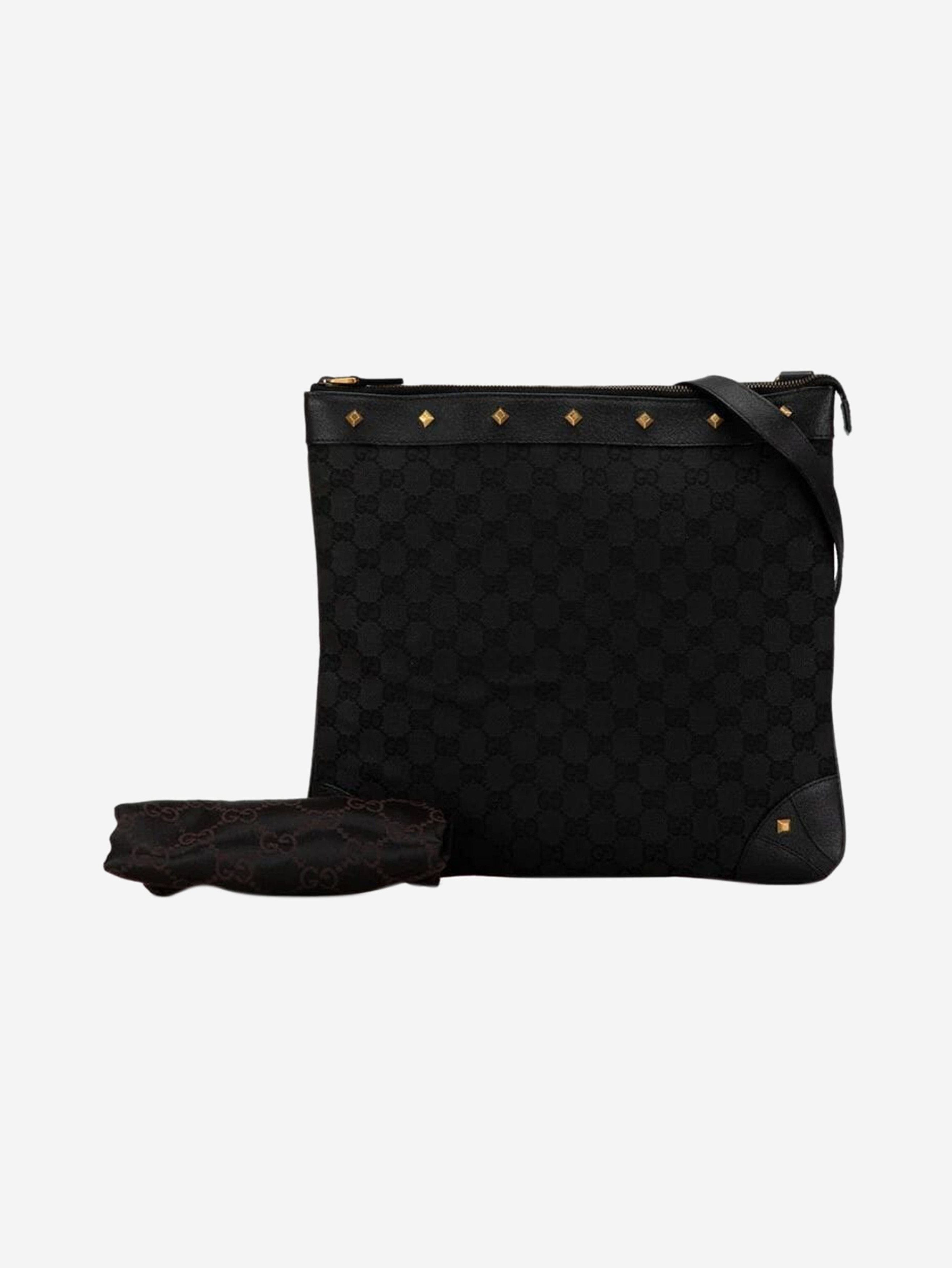 Gucci Black GG canvas studded shoulder bag Size ONE SIZE - 1 Thumbnail