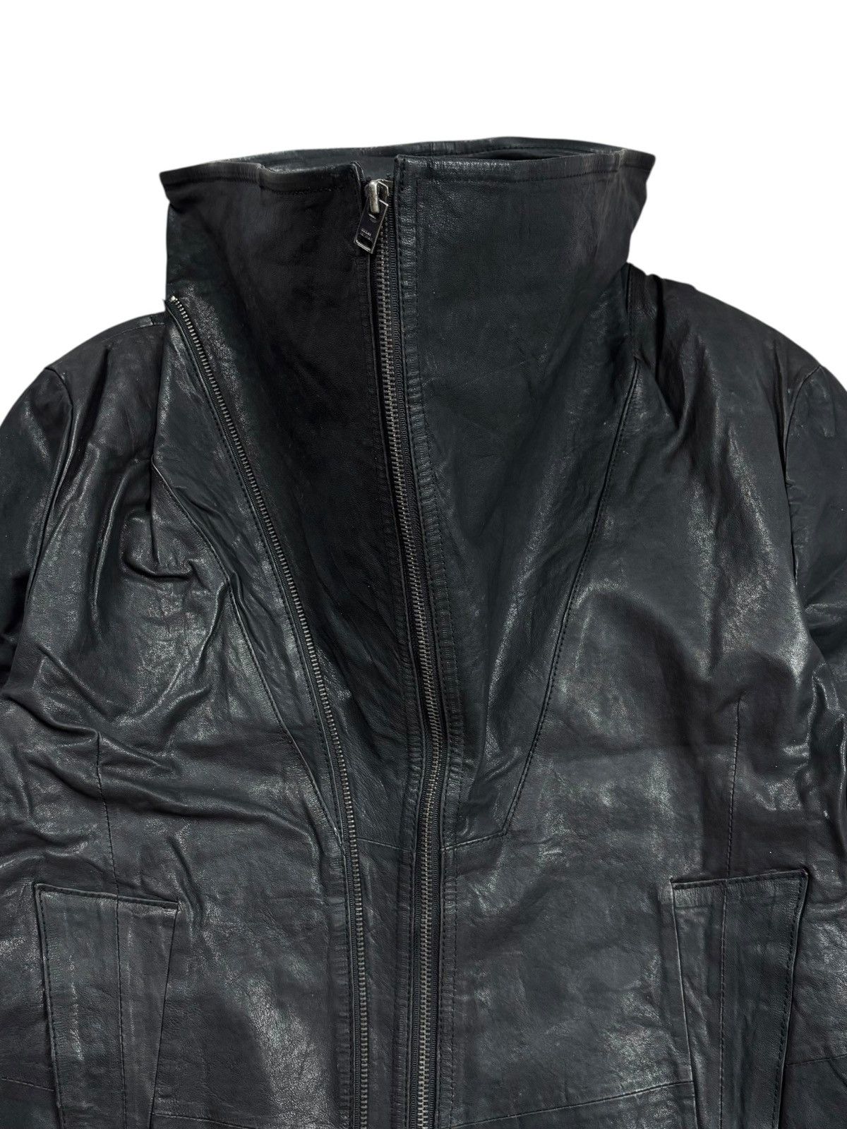 Tornado Mart 2000s Codes Combine - Asymetrical Zips Leather Jacket Size US M / EU 48-50 / 2 - 6 Thumbnail