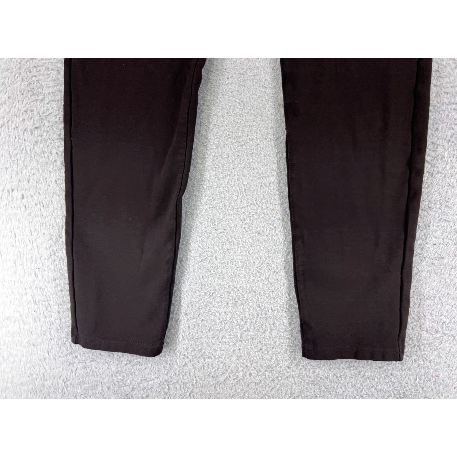 Vintage Liverpool Jeans Company Pants Women 12 Brown Tapered Madonna Legging Rayon Blend Jegging Regular Rise Mid Front Flat Front Stretch Knit Button Size 34" / US 12 / IT 48 - 2 Thumbnail