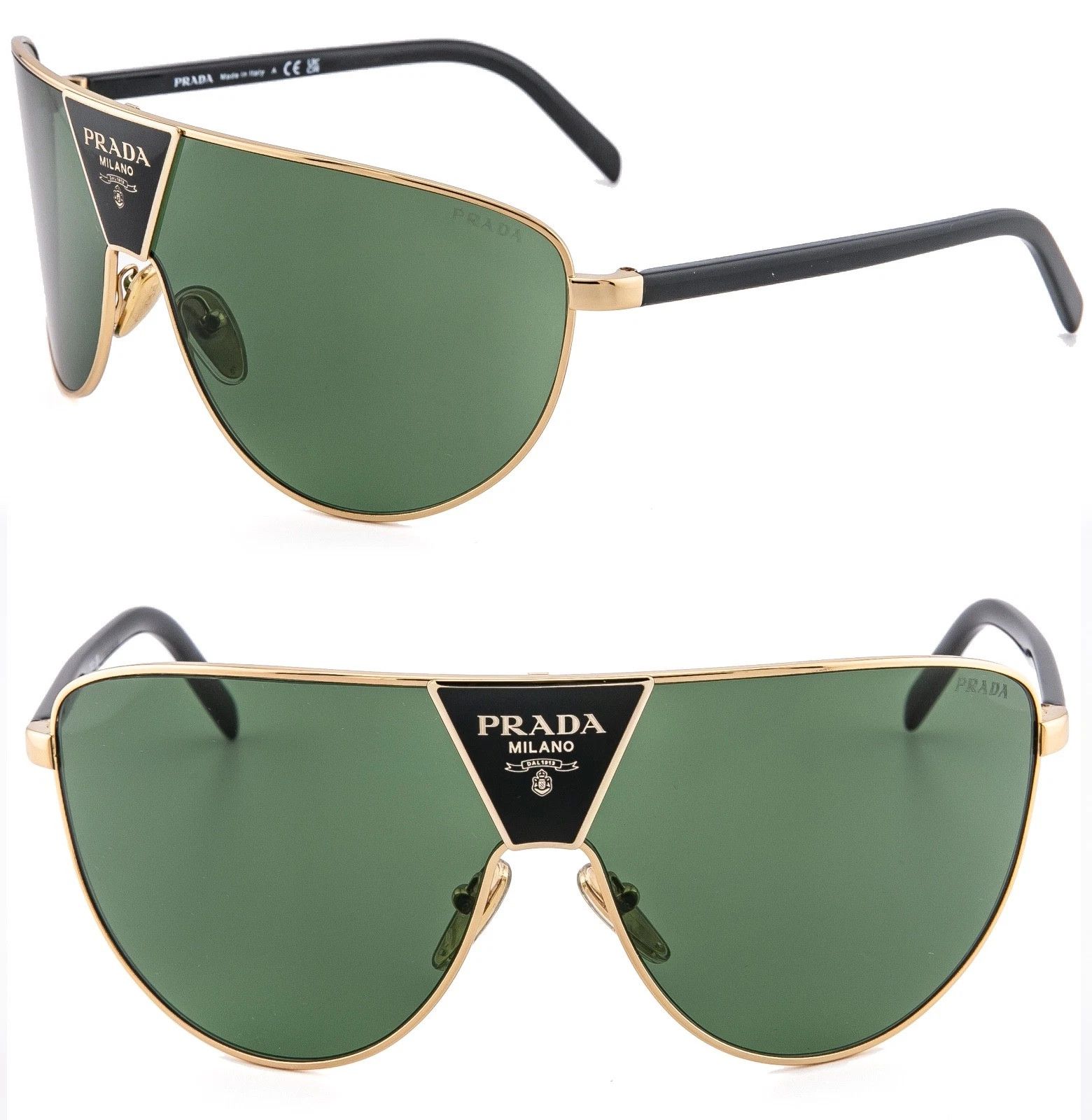 Prada PRADA SYMBOLE Black Green Triangle Logo PR69ZS 69Z 69ZS Size ONE SIZE - 1 Thumbnail