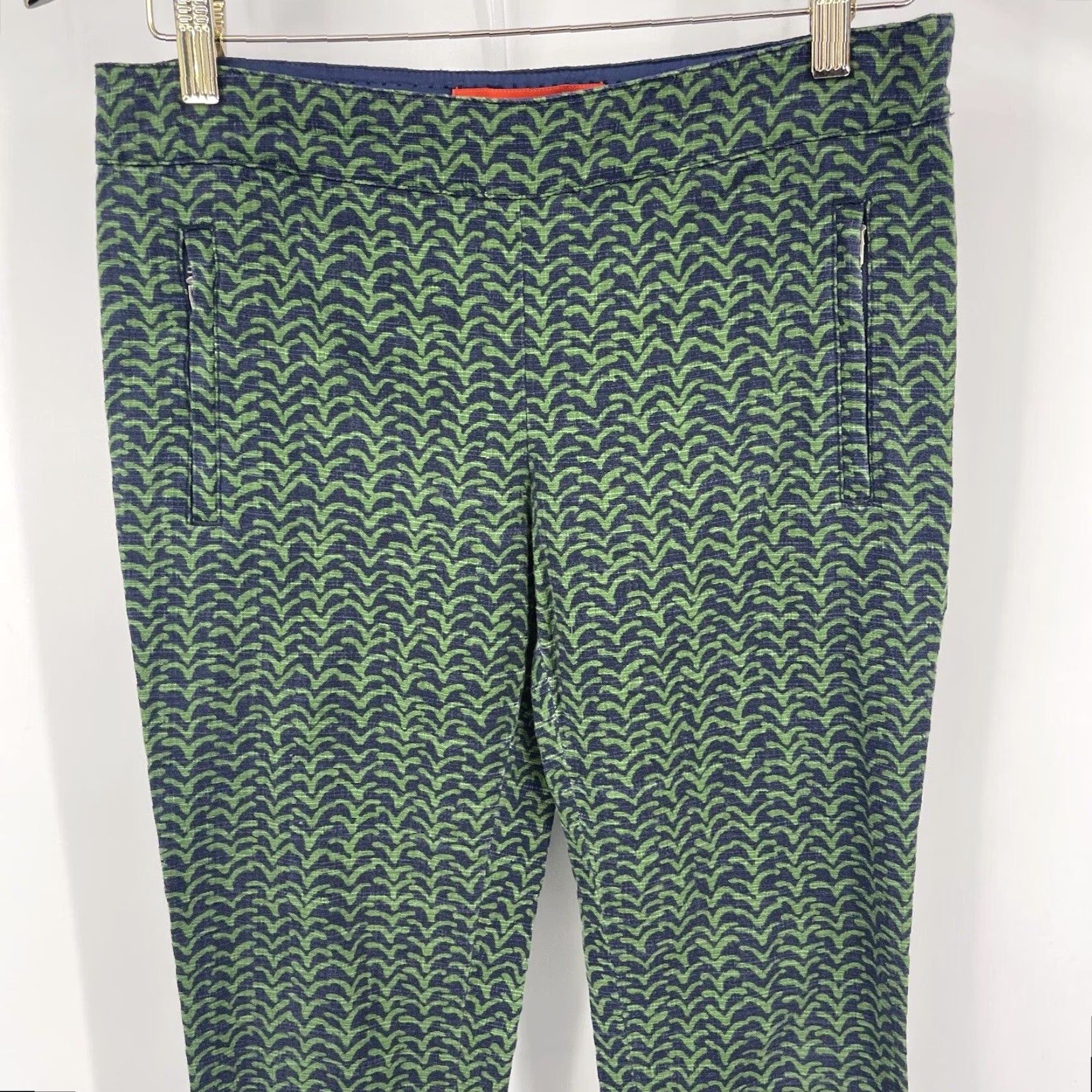 Vintage Cartonnier Charlie Pants Womens Size 4 Blue Green Pattern Ankle Quiet Luxury Vintage No Size 27" / US 4 / IT 40 - 3 Thumbnail
