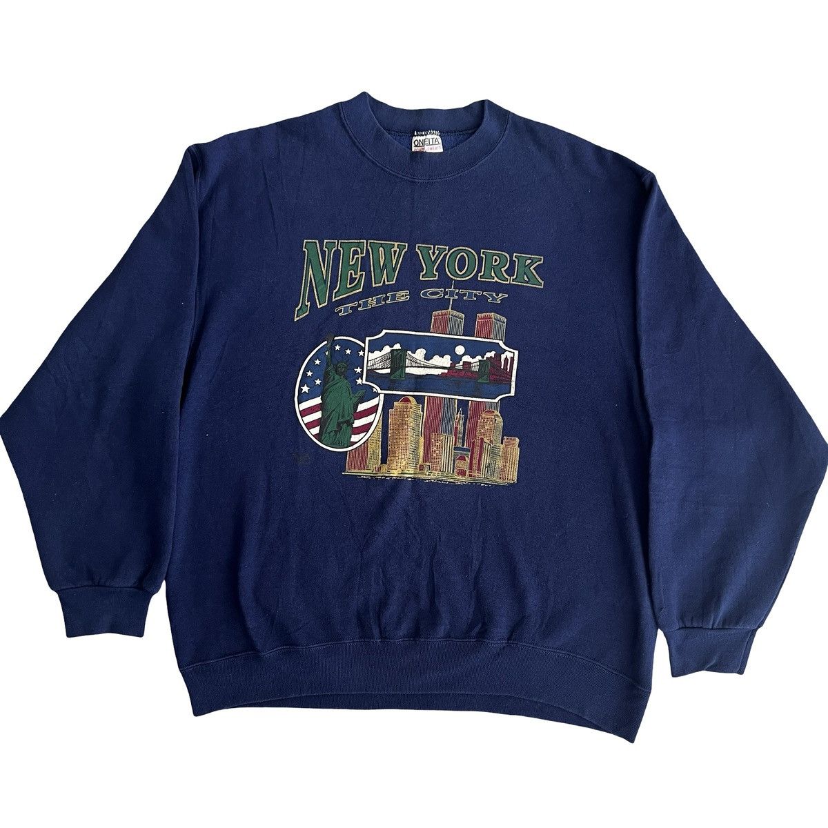 Vintage ONEITA Vintage NEW YORK Graphic Sweatshirt Size US XL / EU 56 / 4 - 1 Thumbnail