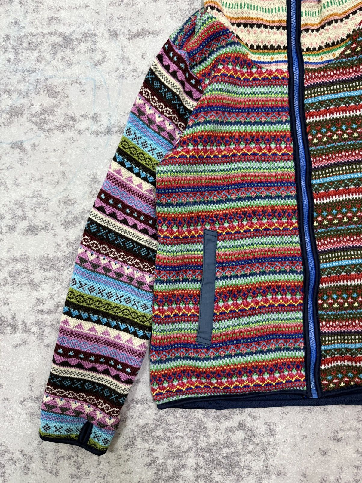 Native Unbranded Knit Native Colorblock Fullzipper Sweater Hoodie Size US S / EU 44-46 / 1 - 4 Thumbnail
