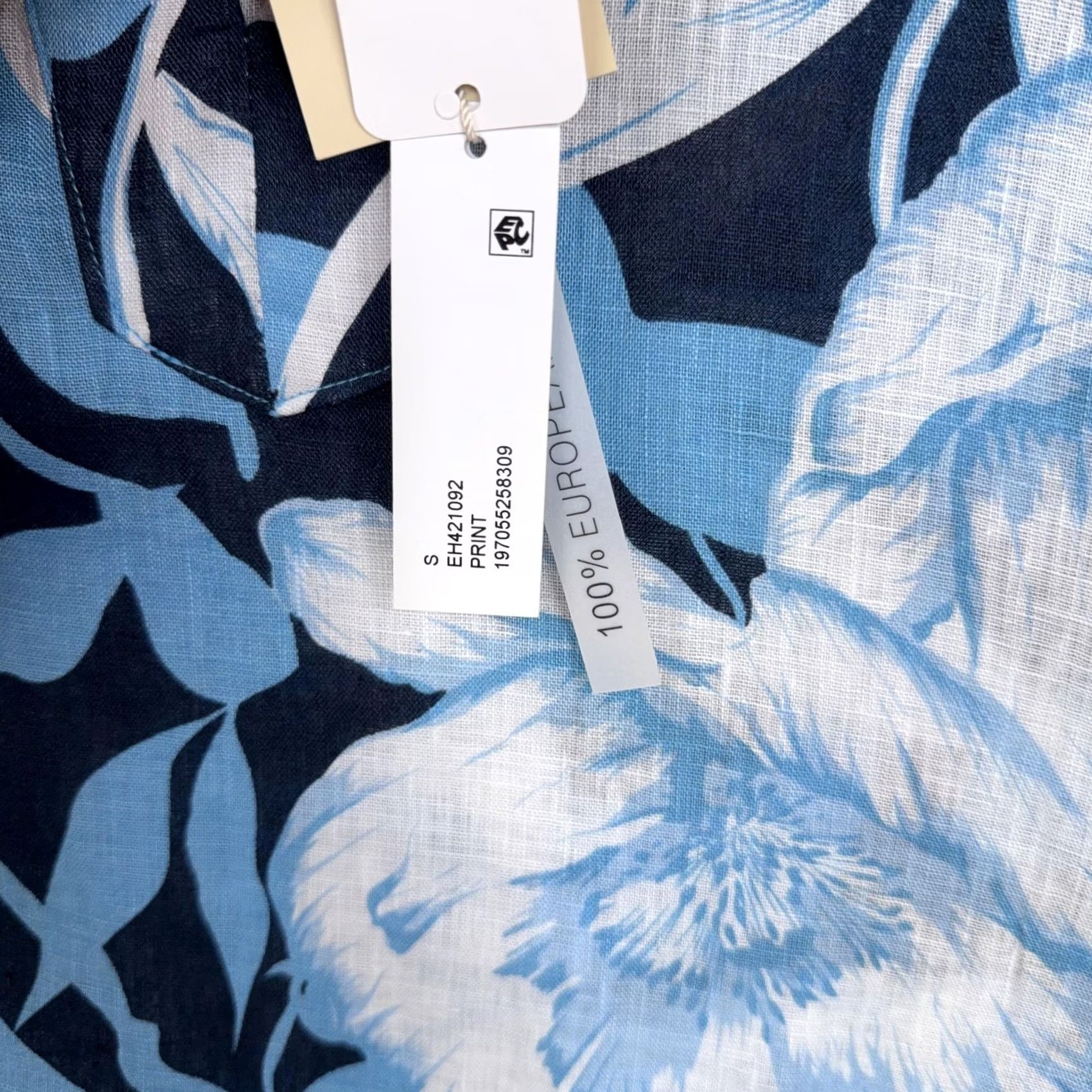 Vintage VINTAGE Elie Tahari Dress Womens Small Blue Floral Linen Summer Mini Shift Resort NWT Size S / US 4 / IT 40 - 5 Thumbnail