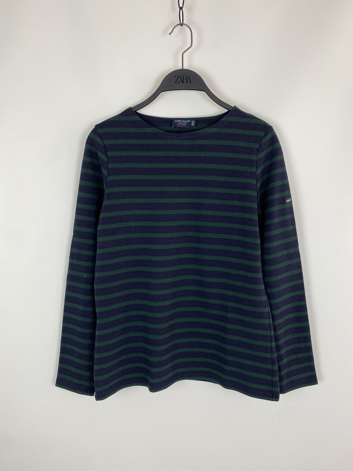 Saint James Saint James Breton Sailor Navy Green Striped Long Sleeve Size XS / US 0-2 / IT 36-38 - 3 Thumbnail