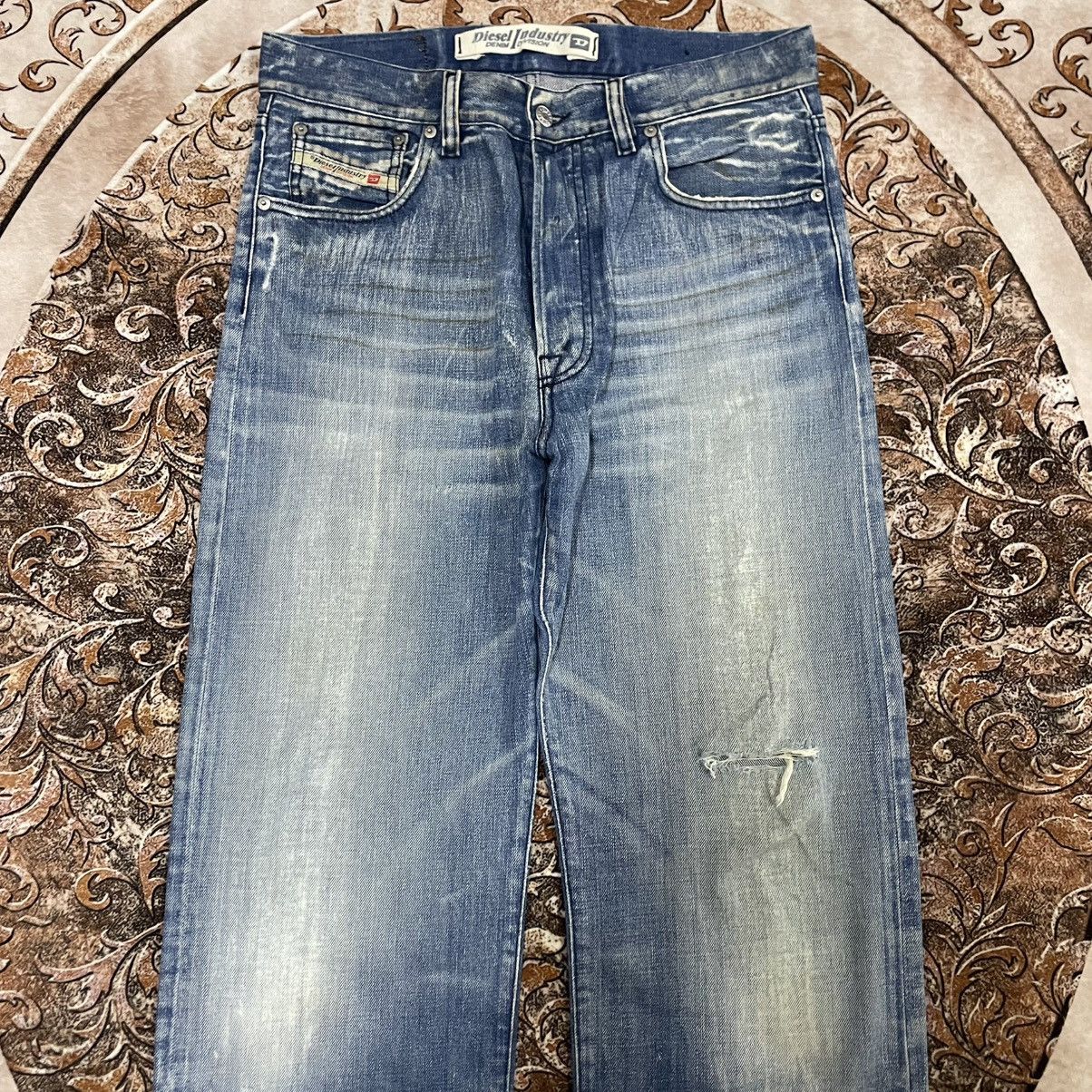 Diesel 🔥Vintage Diesel Industry Stoned Washed Ripped Distress Jeans Size US 32 / EU 48 - 2 Thumbnail