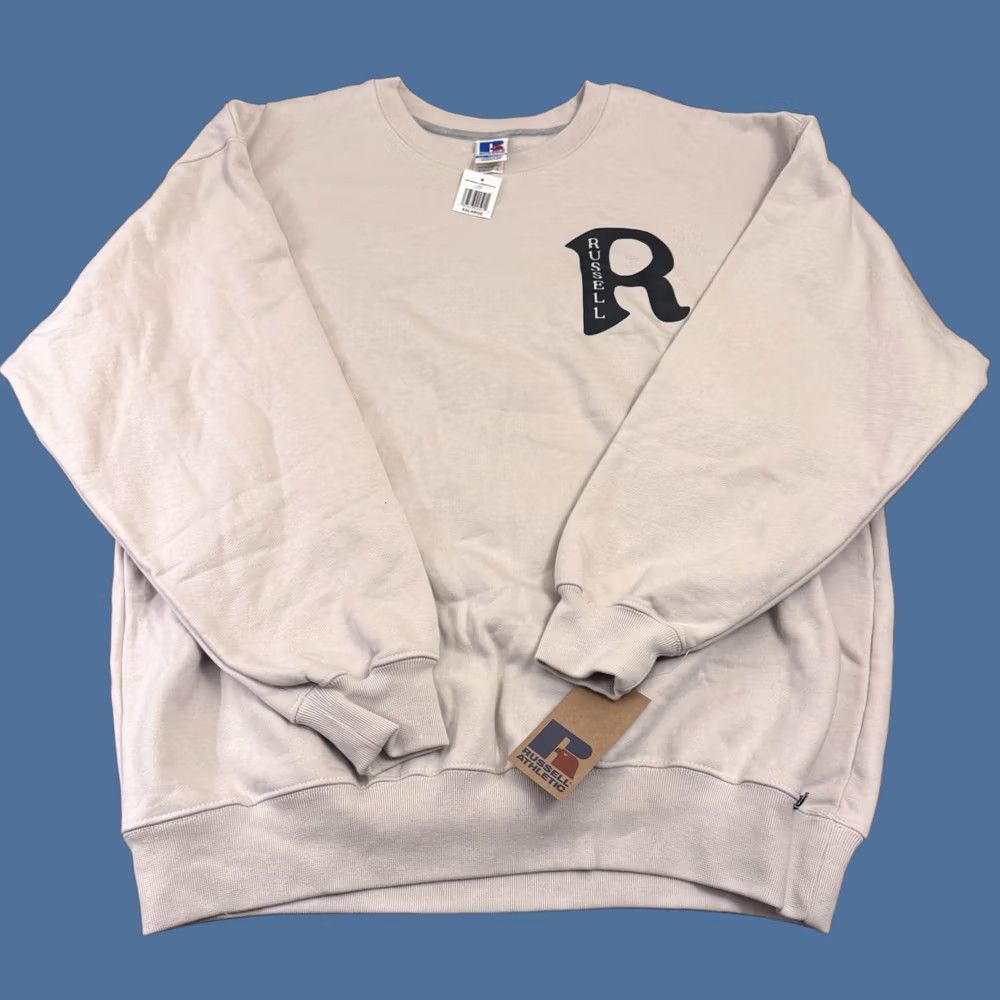 Vintage Russell Athletic Sweatshirt Mens 2XL Beige Pullover Fleece 90s Retro Sports Usa Logo, Men's (Size Xxl)